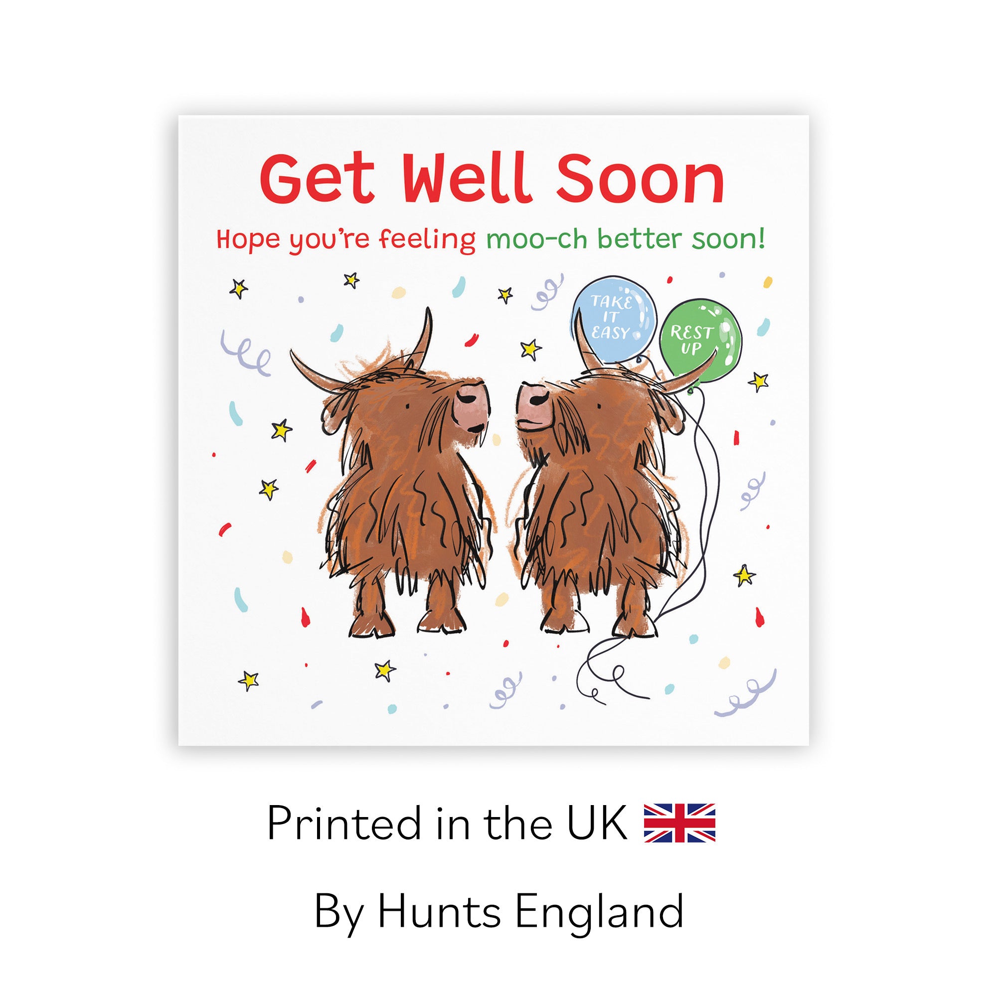 Get Well Card Highland Cows Animal Party - Default Title (RM00788)