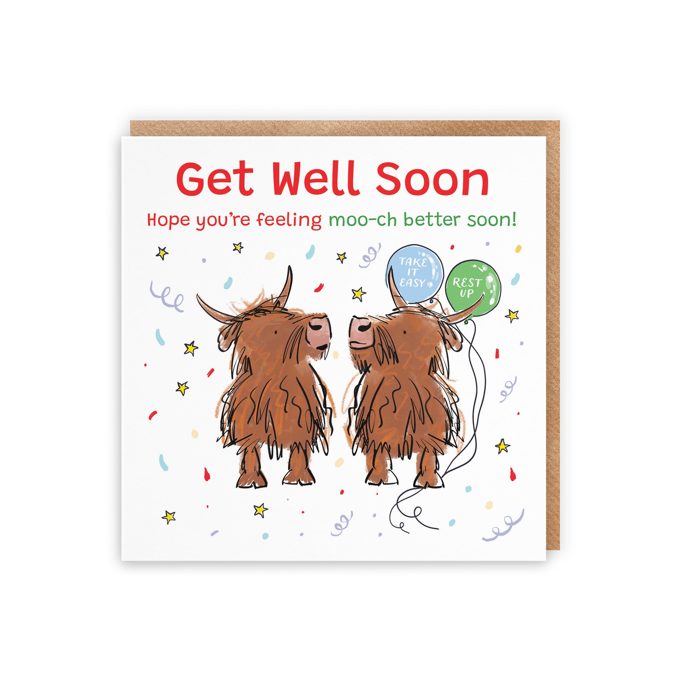 Get Well Card Highland Cows Animal Party - Default Title (RM00788)
