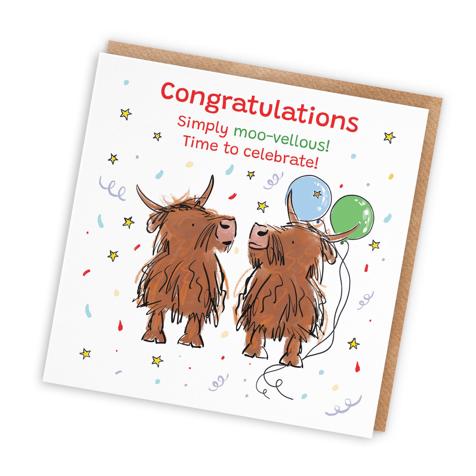 Congratulations Card Highland Cows Animal Party - Default Title (RM00794)