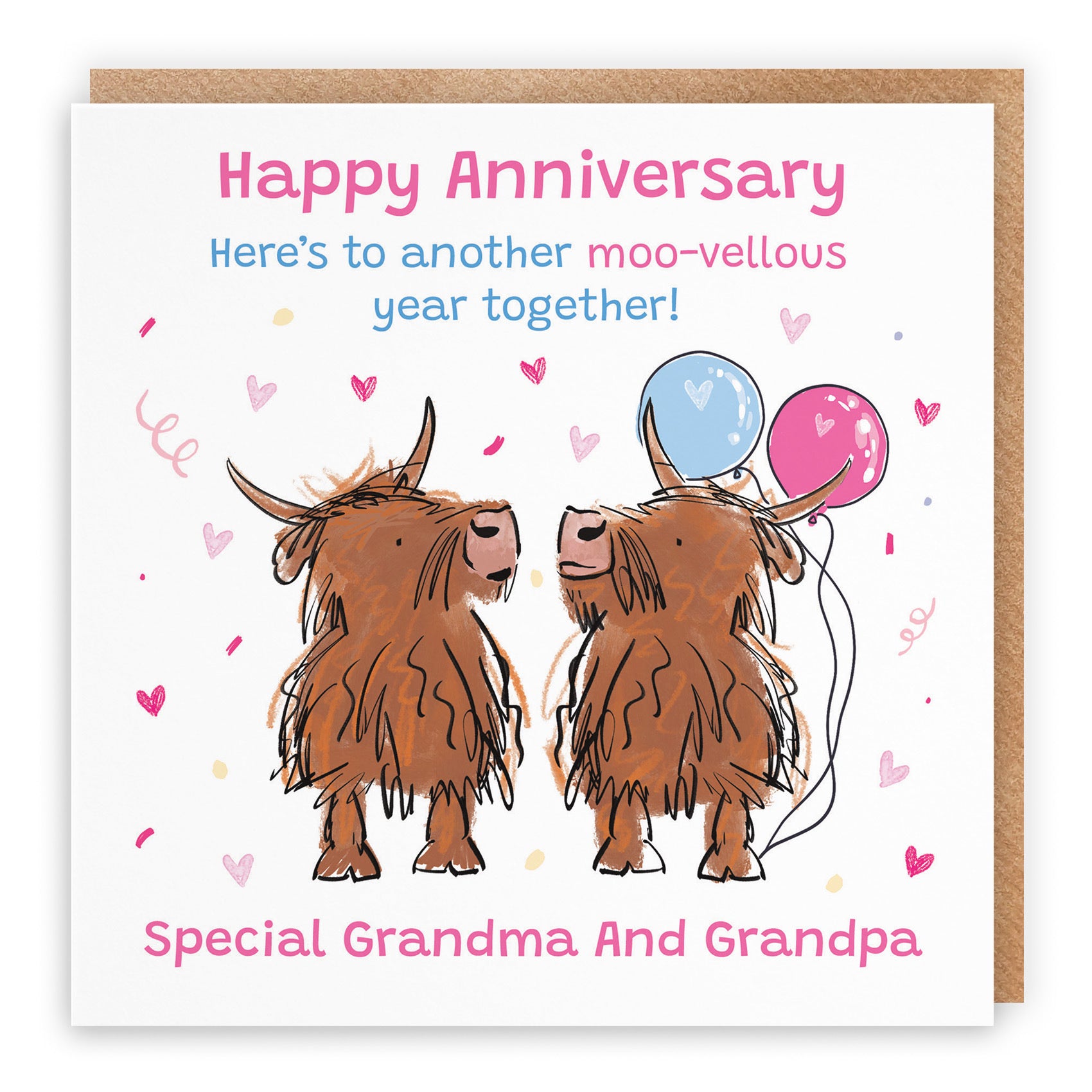 Grandma And Grandpa Anniversary Card Highland Cows Animal Party - Default Title (RM00799)