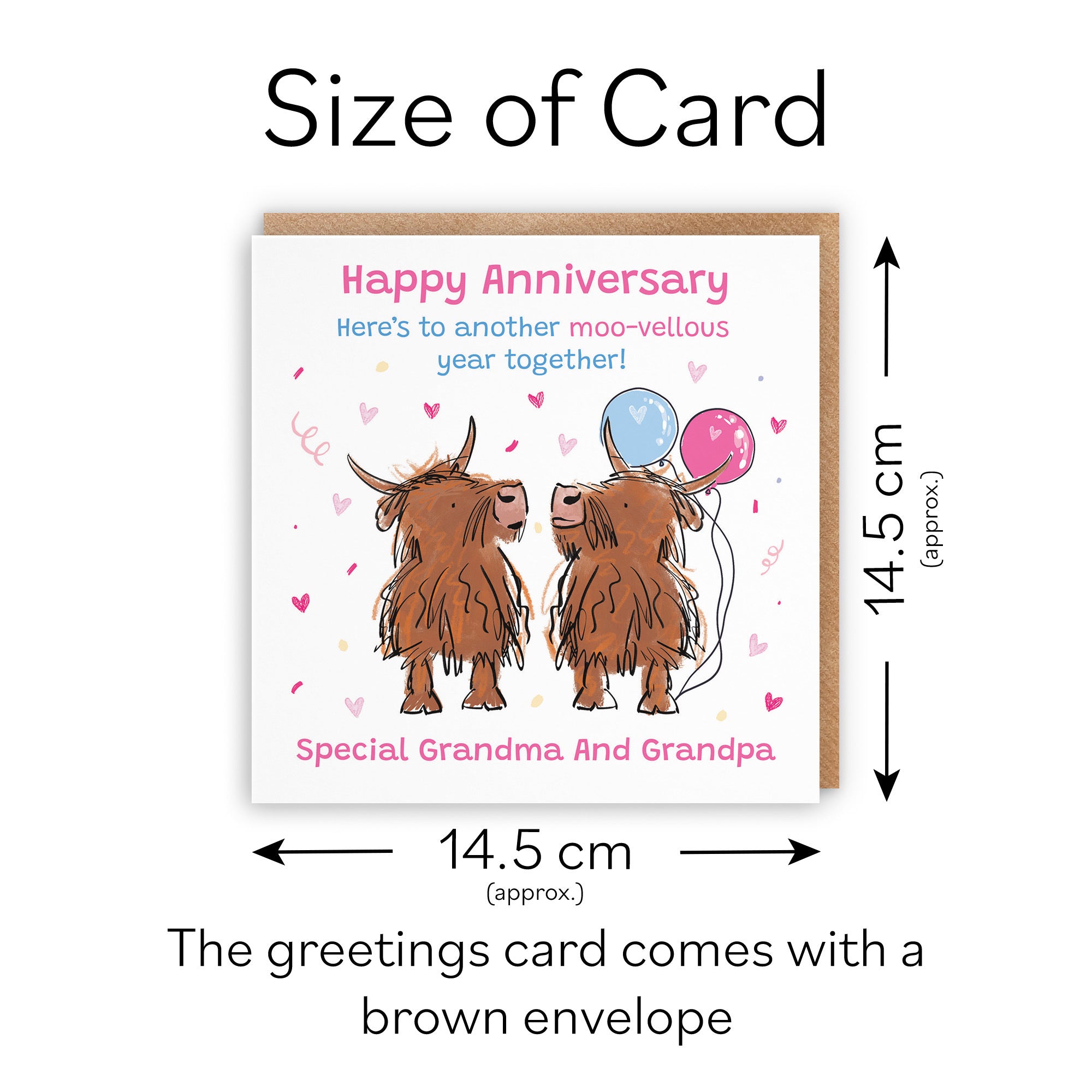 Grandma And Grandpa Anniversary Card Highland Cows Animal Party - Default Title (RM00799)