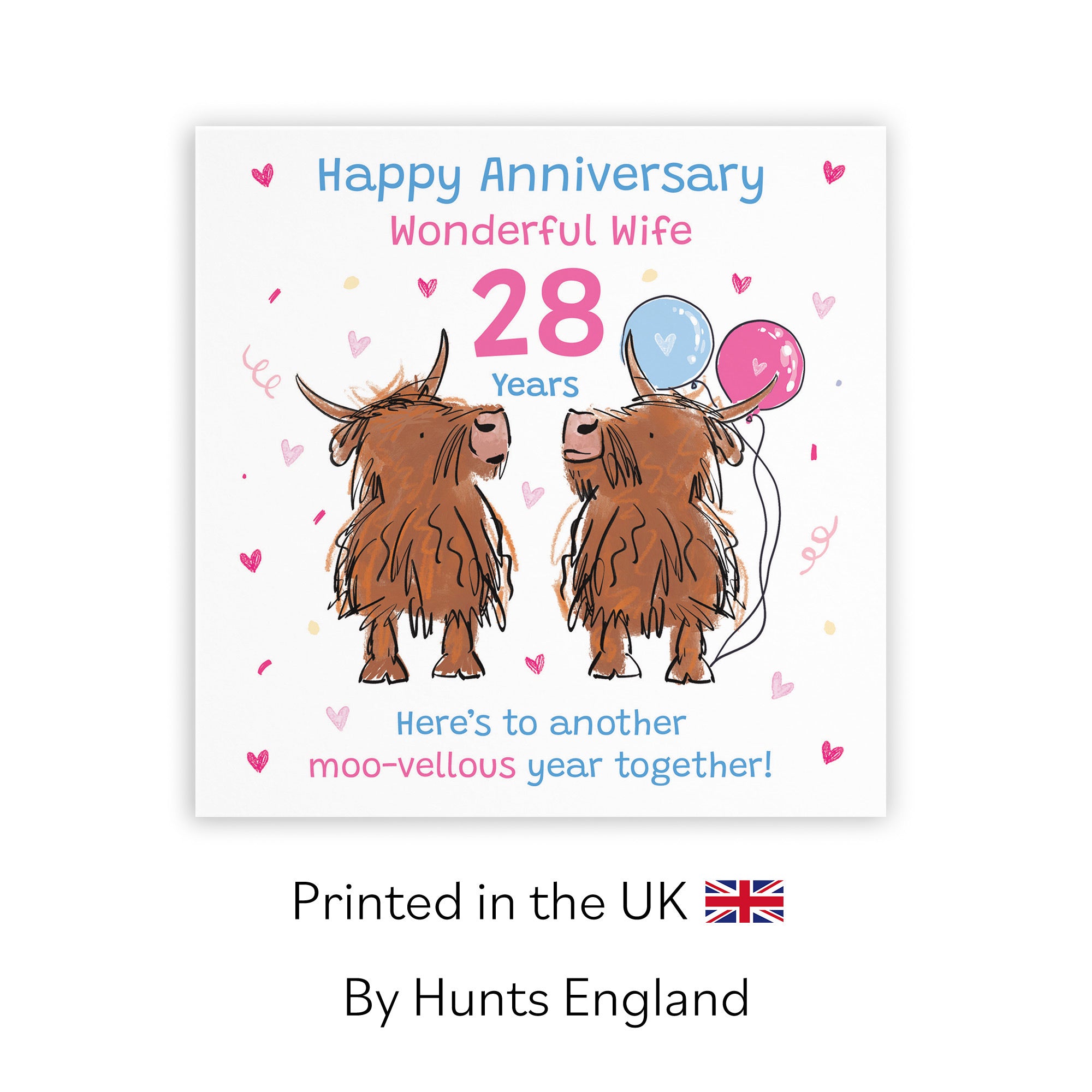 28th Wife Anniversary Card Highland Cows Animal Party - Default Title (RM00800)
