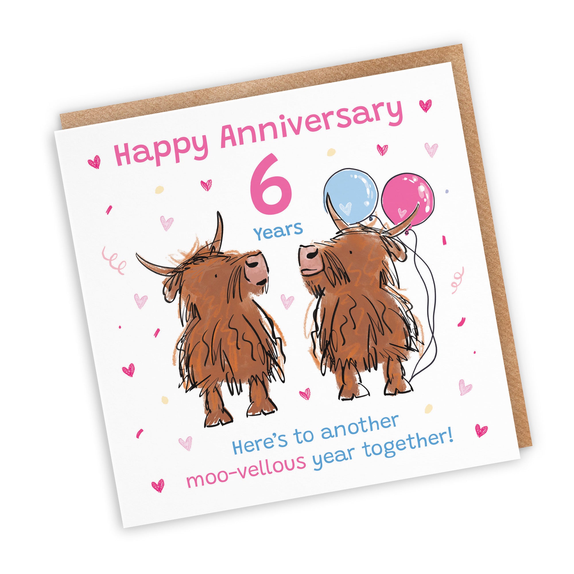 6th Anniversary Card Highland Cows Animal Party - Default Title (RM00803)