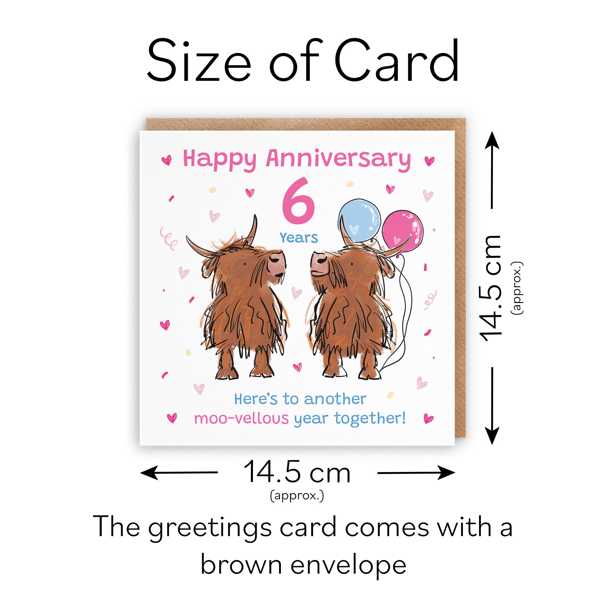 6th Anniversary Card Highland Cows Animal Party - Default Title (RM00803)