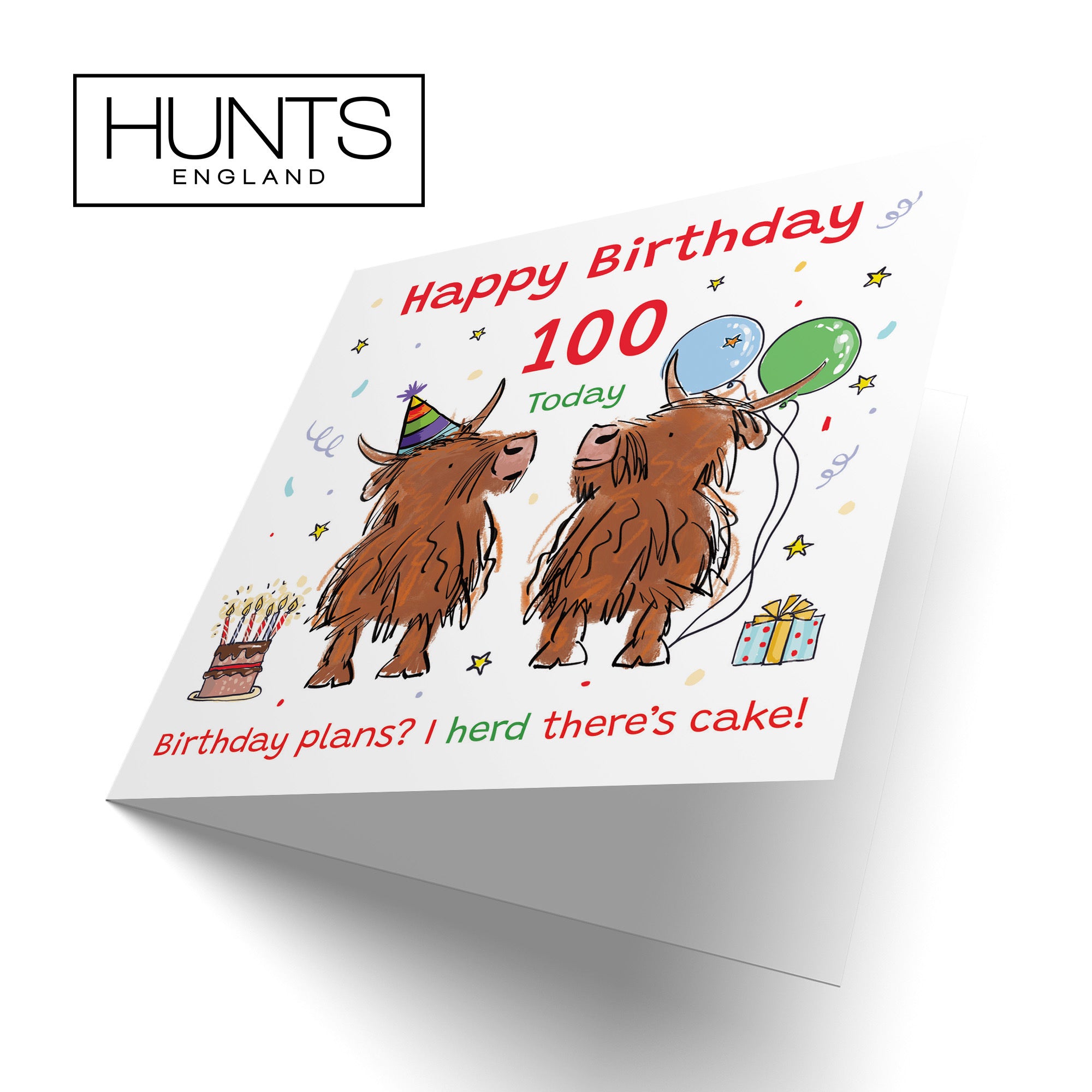 100th Birthday Card Highland Cows Animal Party - Default Title (RM00805)