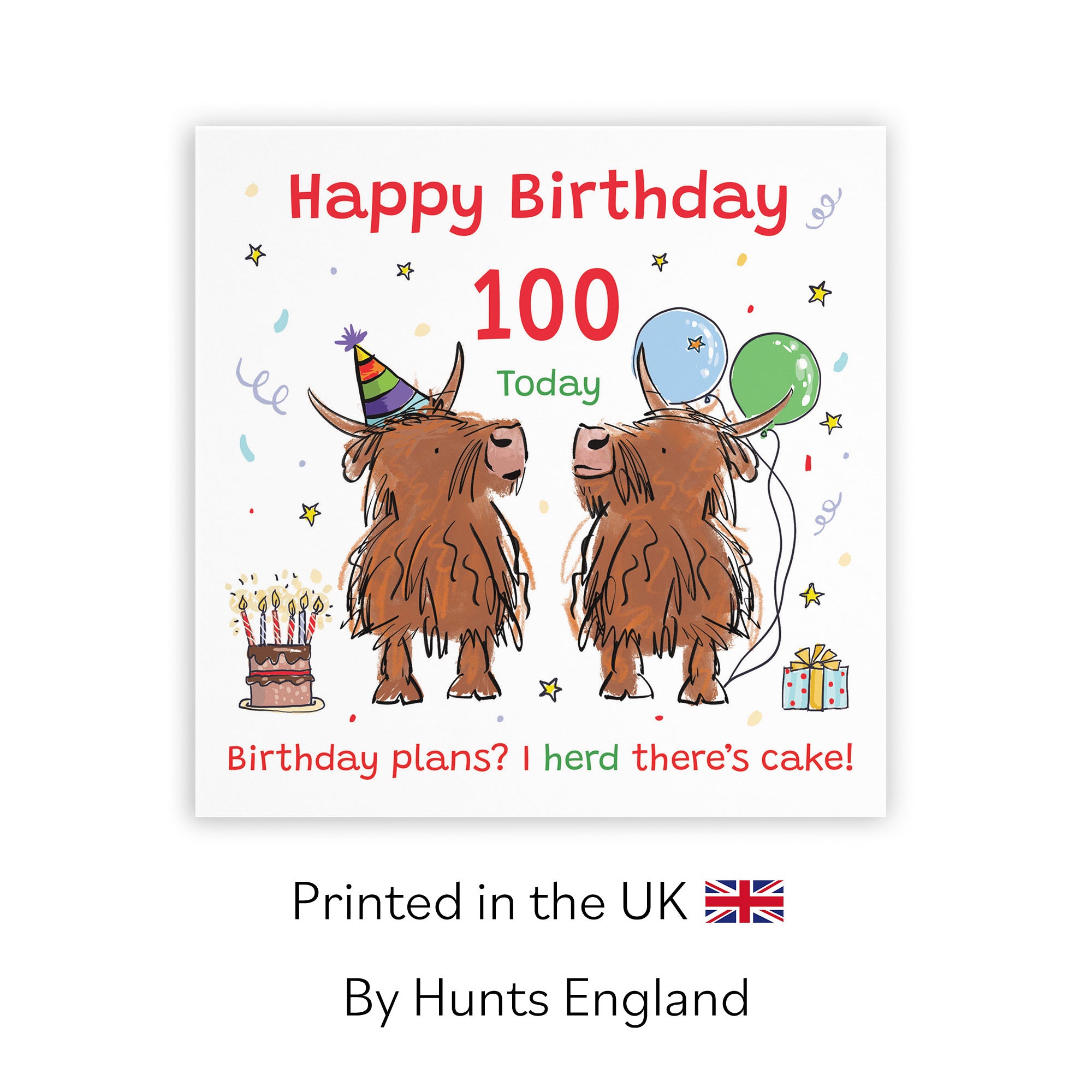 100th Birthday Card Highland Cows Animal Party - Default Title (RM00805)