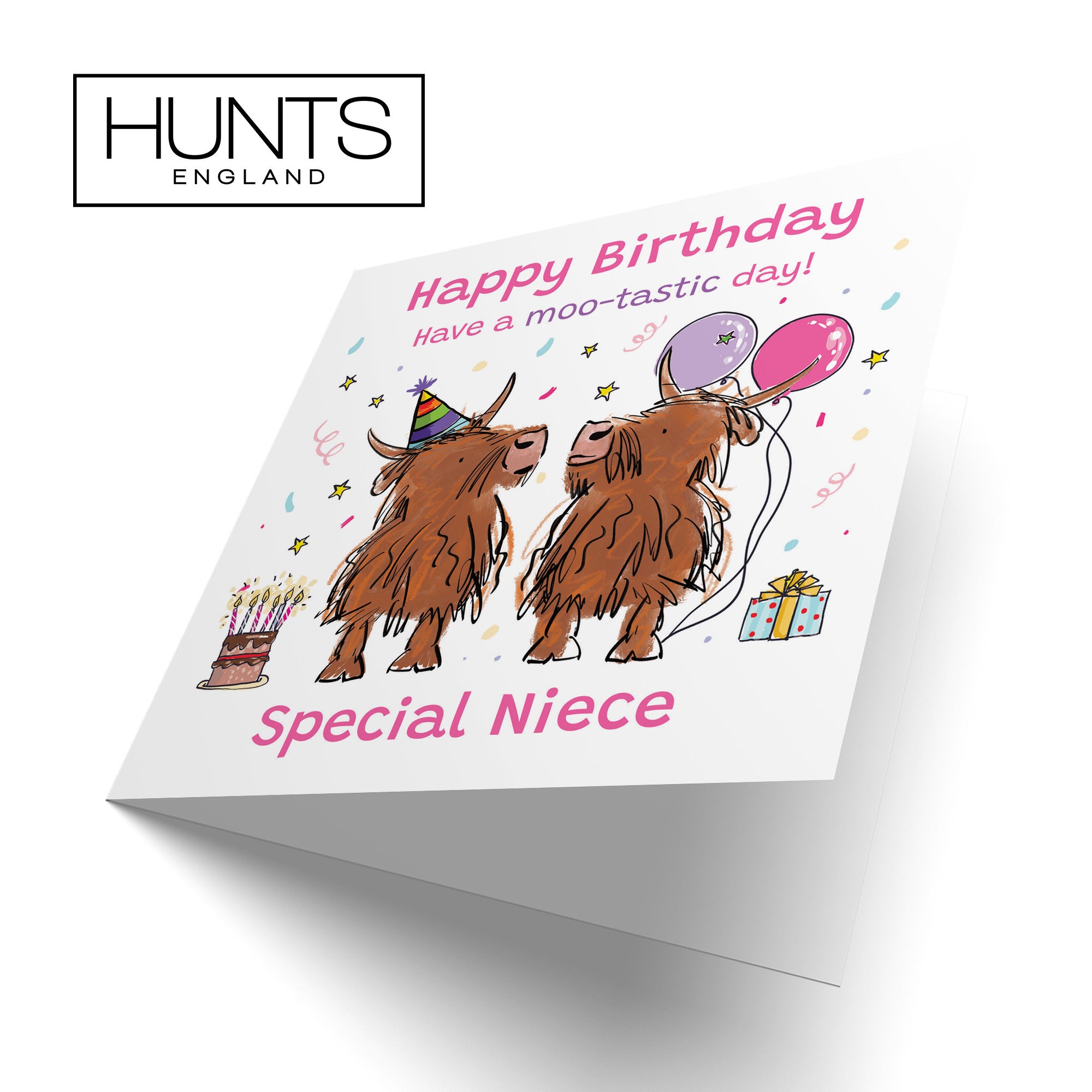Niece Birthday Card Highland Cows Animal Party - Default Title (RM00806)