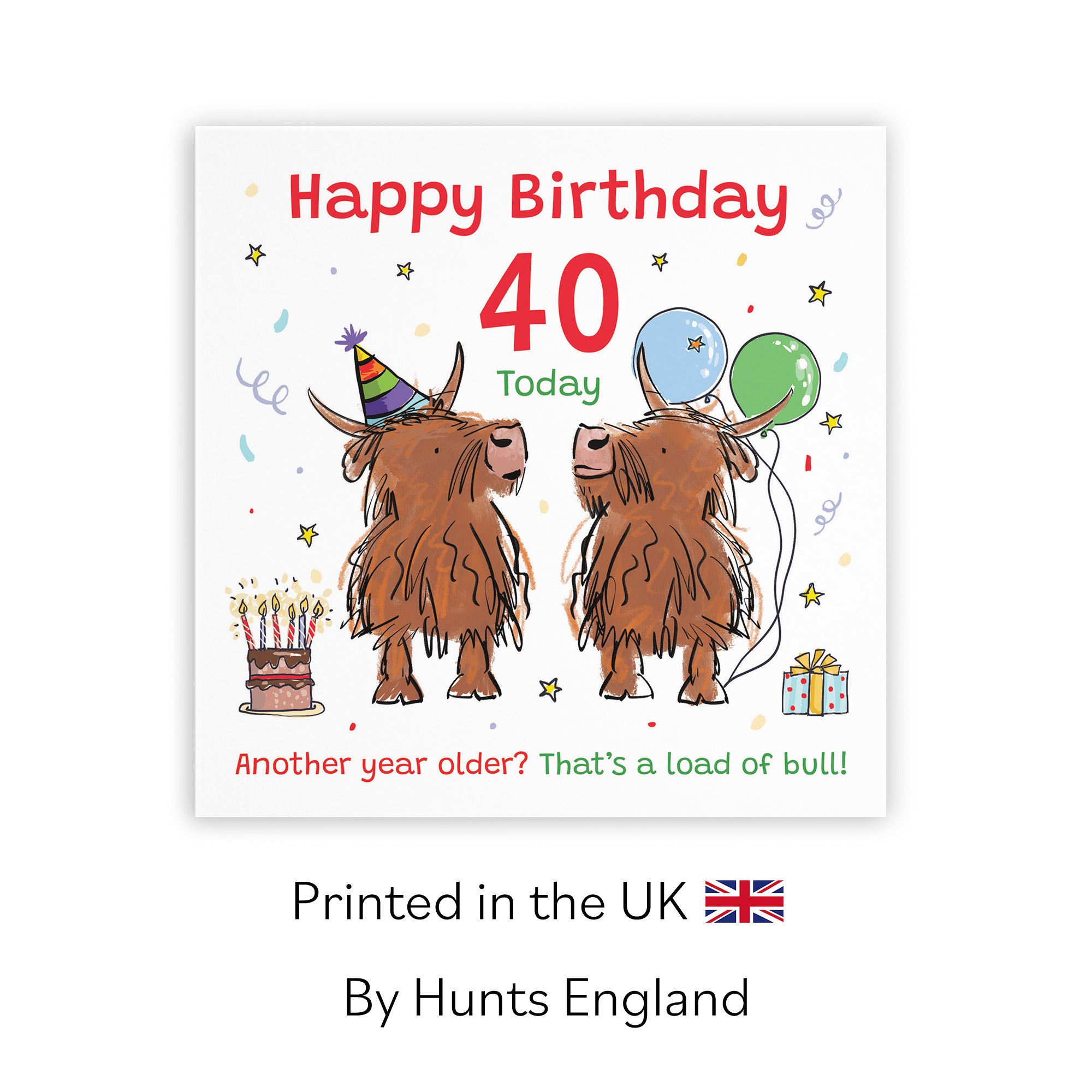40th Birthday Card Highland Cows Animal Party - Default Title (RM00816)