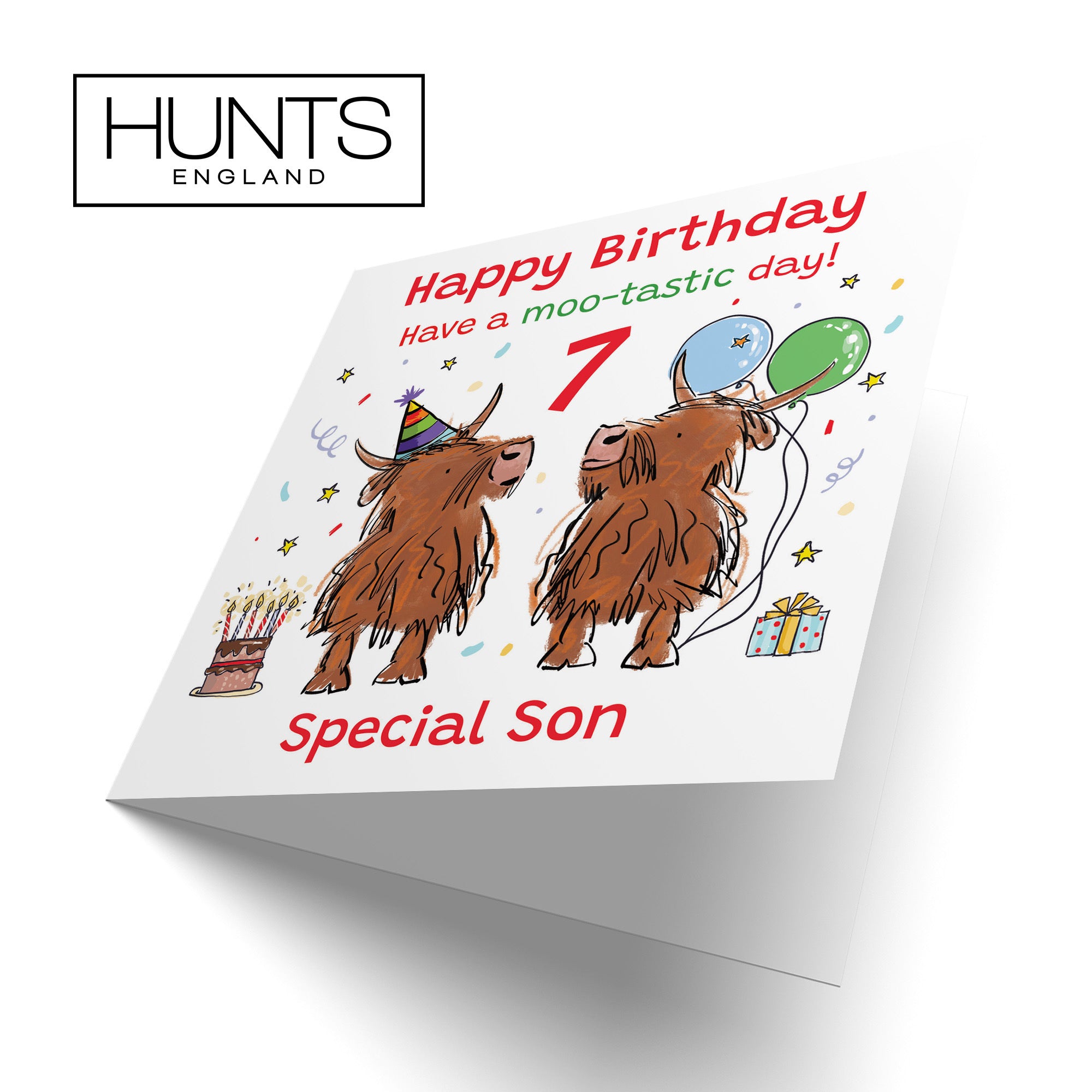 7th Son Birthday Card Highland Cows Animal Party - Default Title (RM00823)