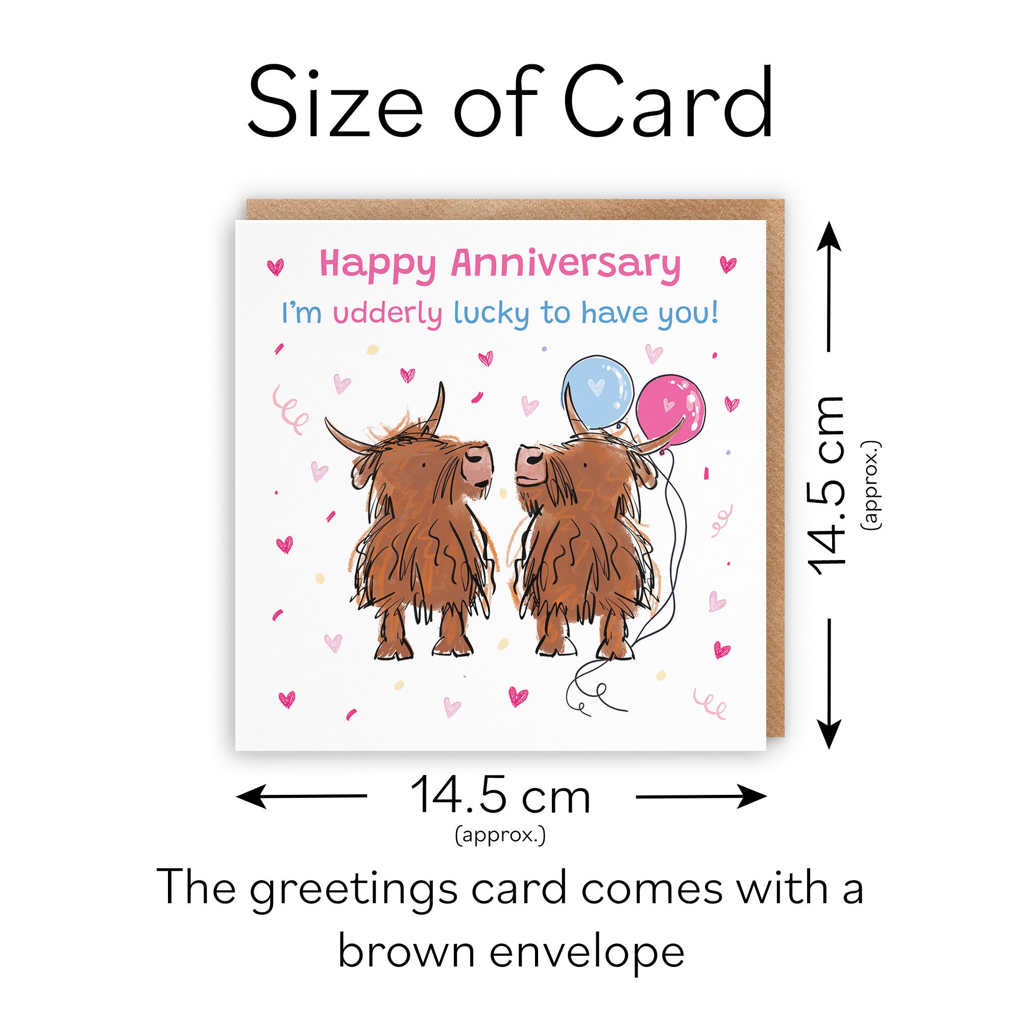 Anniversary Card Highland Cows Udderly Lucky Animal Party - Default Title (RM00827)