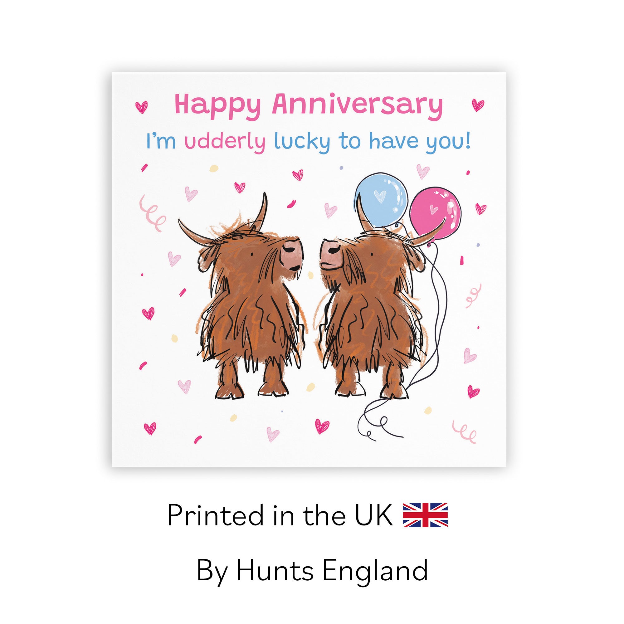 Anniversary Card Highland Cows Udderly Lucky Animal Party - Default Title (RM00827)