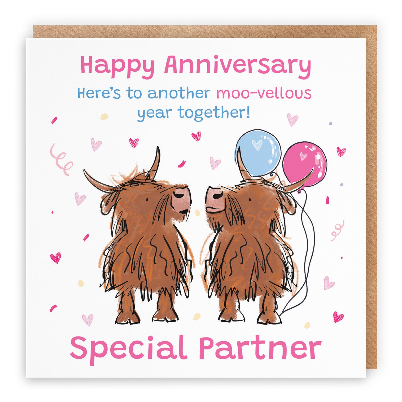 Partner Anniversary Card Highland Cows Animal Party - Default Title (RM00830)