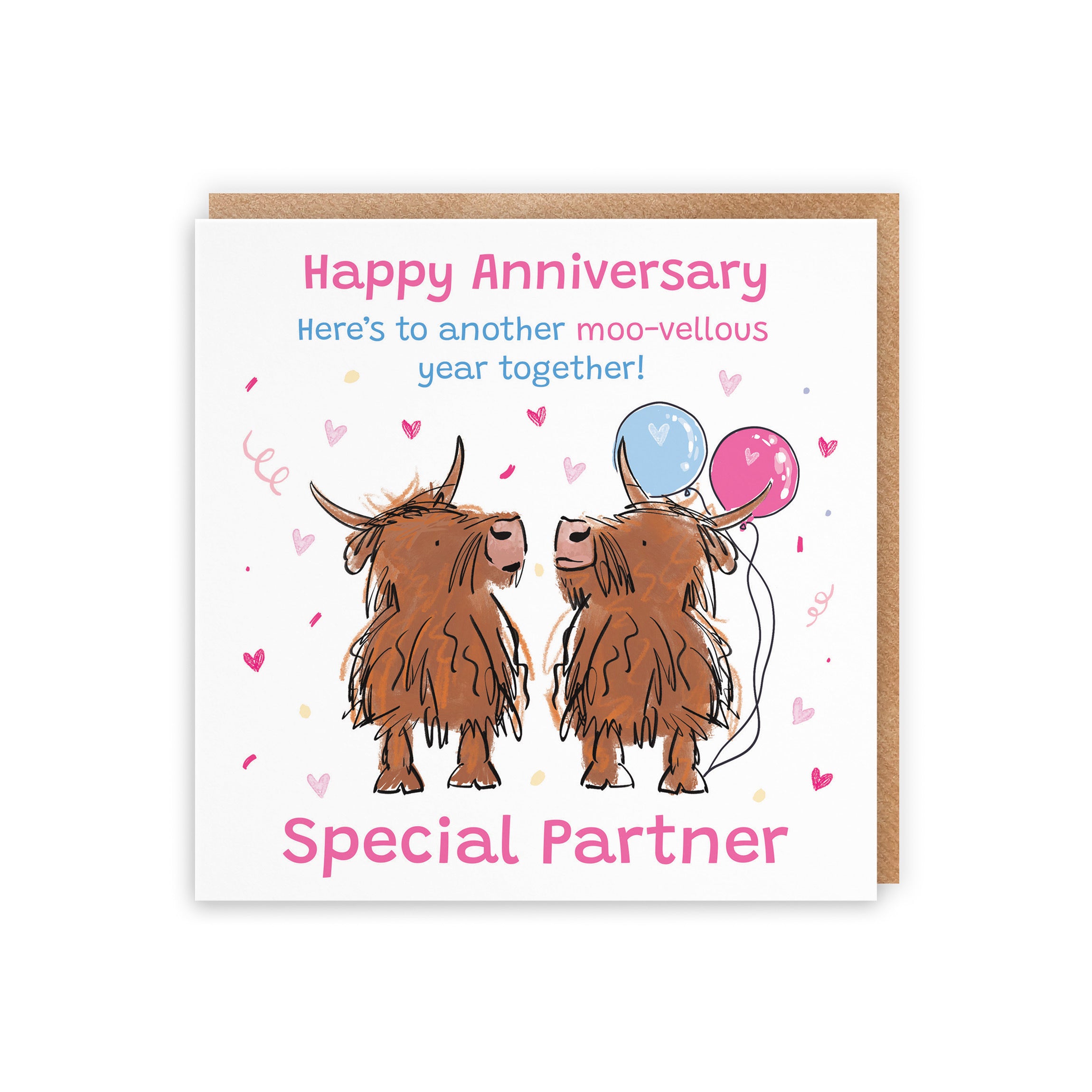 Partner Anniversary Card Highland Cows Animal Party - Default Title (RM00830)