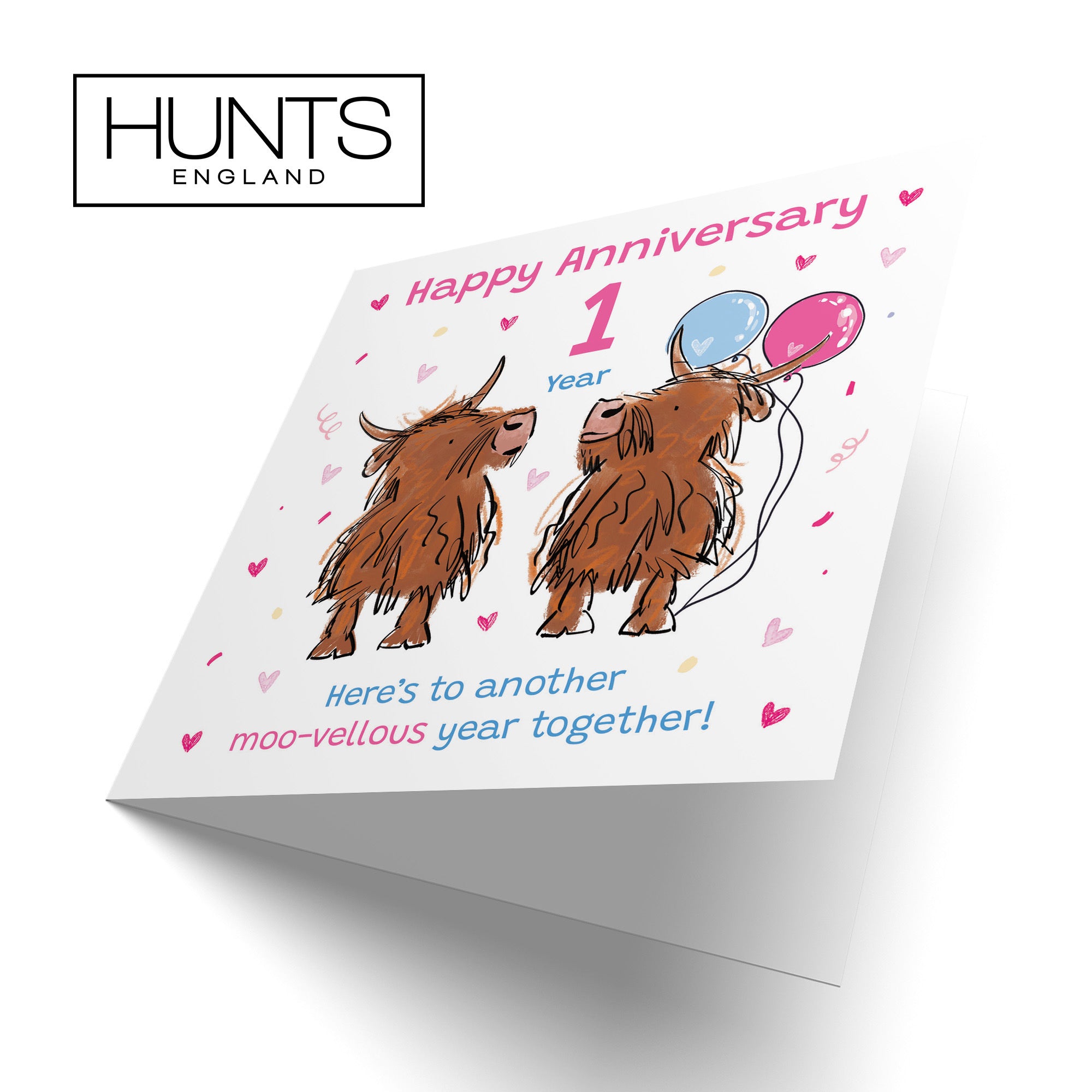 1st Anniversary Card Highland Cows Animal Party - Default Title (RM00838)