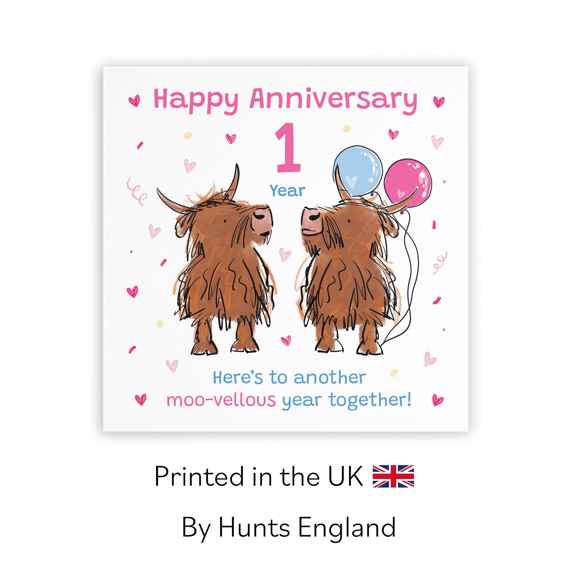1st Anniversary Card Highland Cows Animal Party - Default Title (RM00838)