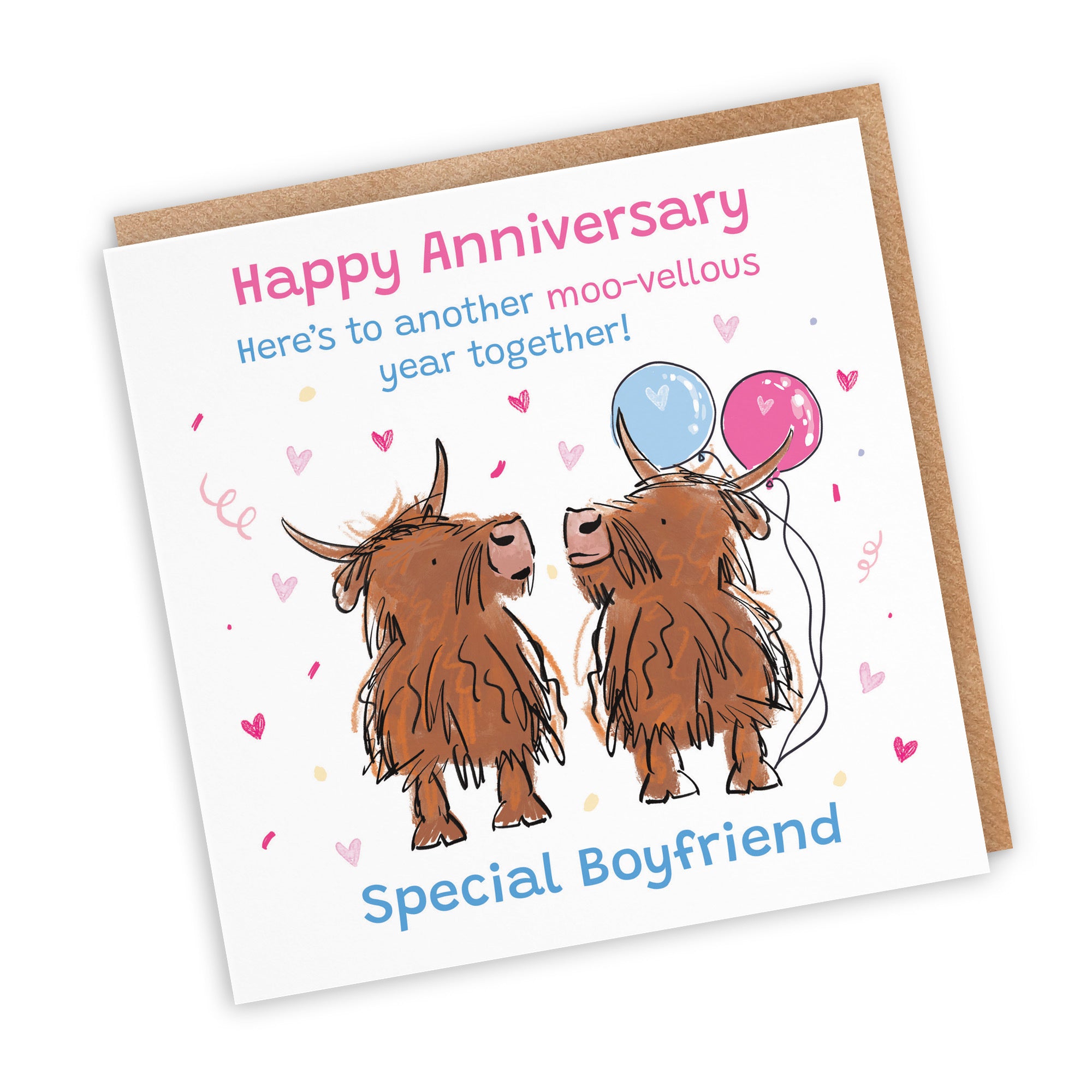 Boyfriend Anniversary Card Highland Cows Animal Party - Default Title (RM00839)