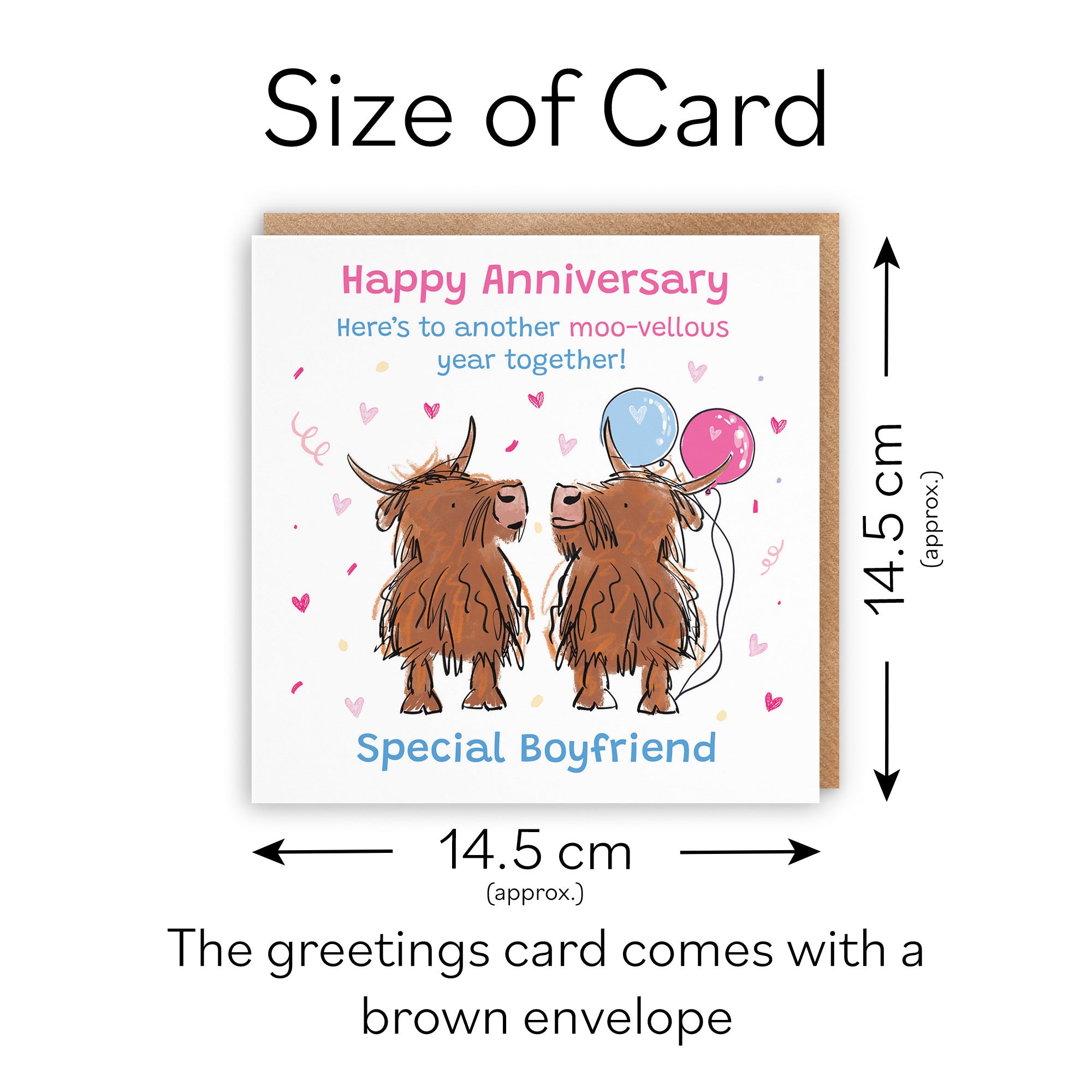 Boyfriend Anniversary Card Highland Cows Animal Party - Default Title (RM00839)