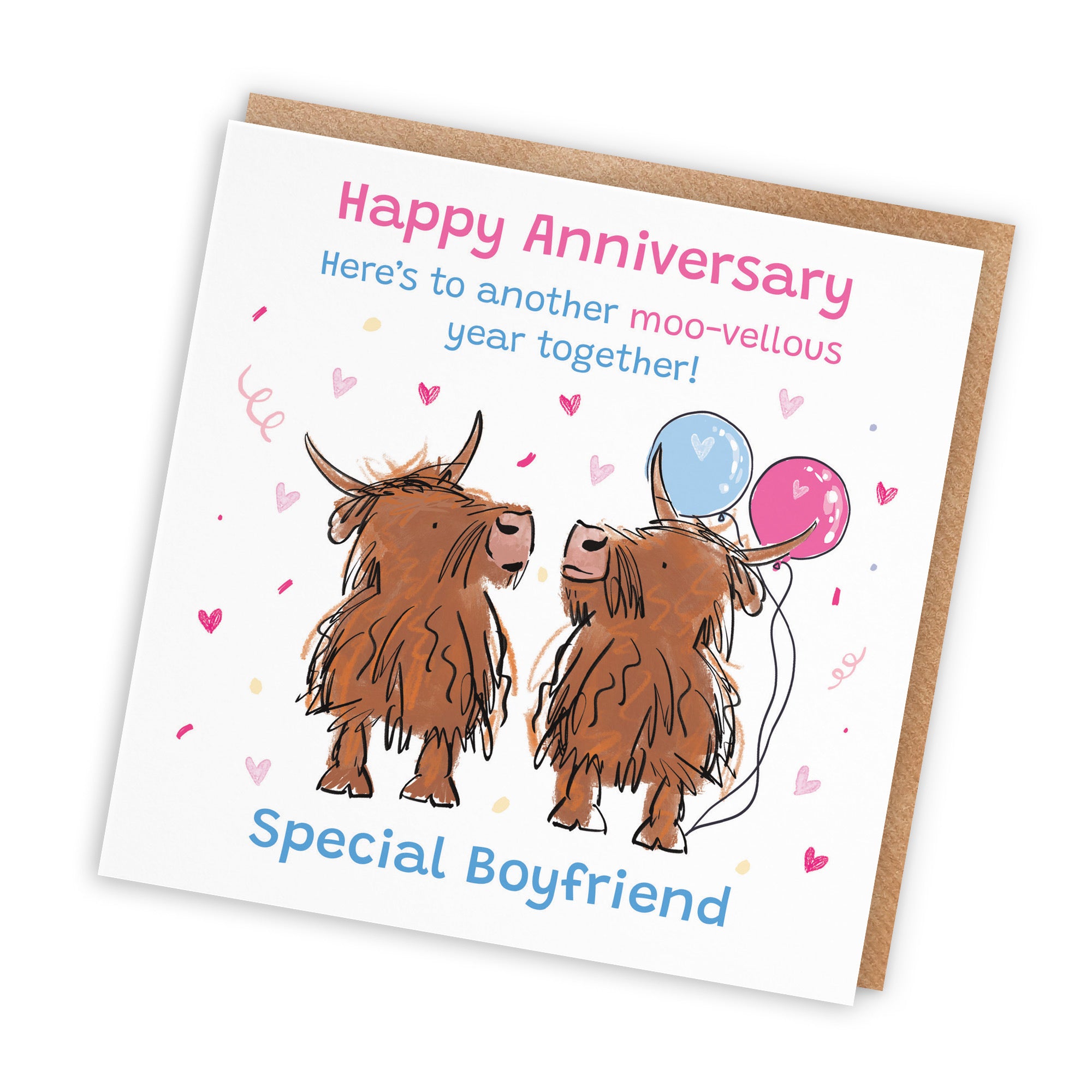 Boyfriend Anniversary Card Highland Cows Animal Party - Default Title (RM00839)
