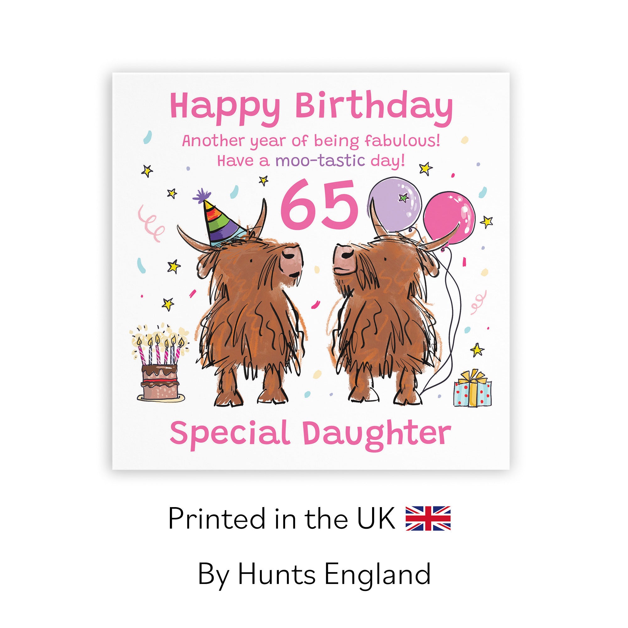 65th Daughter Birthday Card Highland Cows Animal Party - Default Title (RM00841)