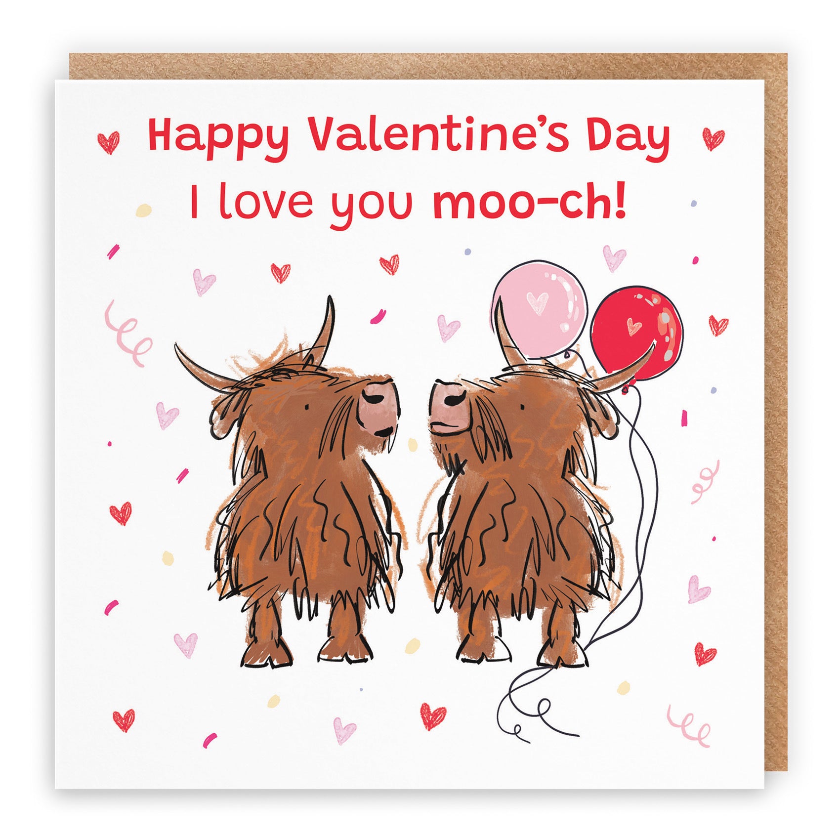 Valentine’s Day Card Highland Cows Animal Party - Default Title (RM00842)