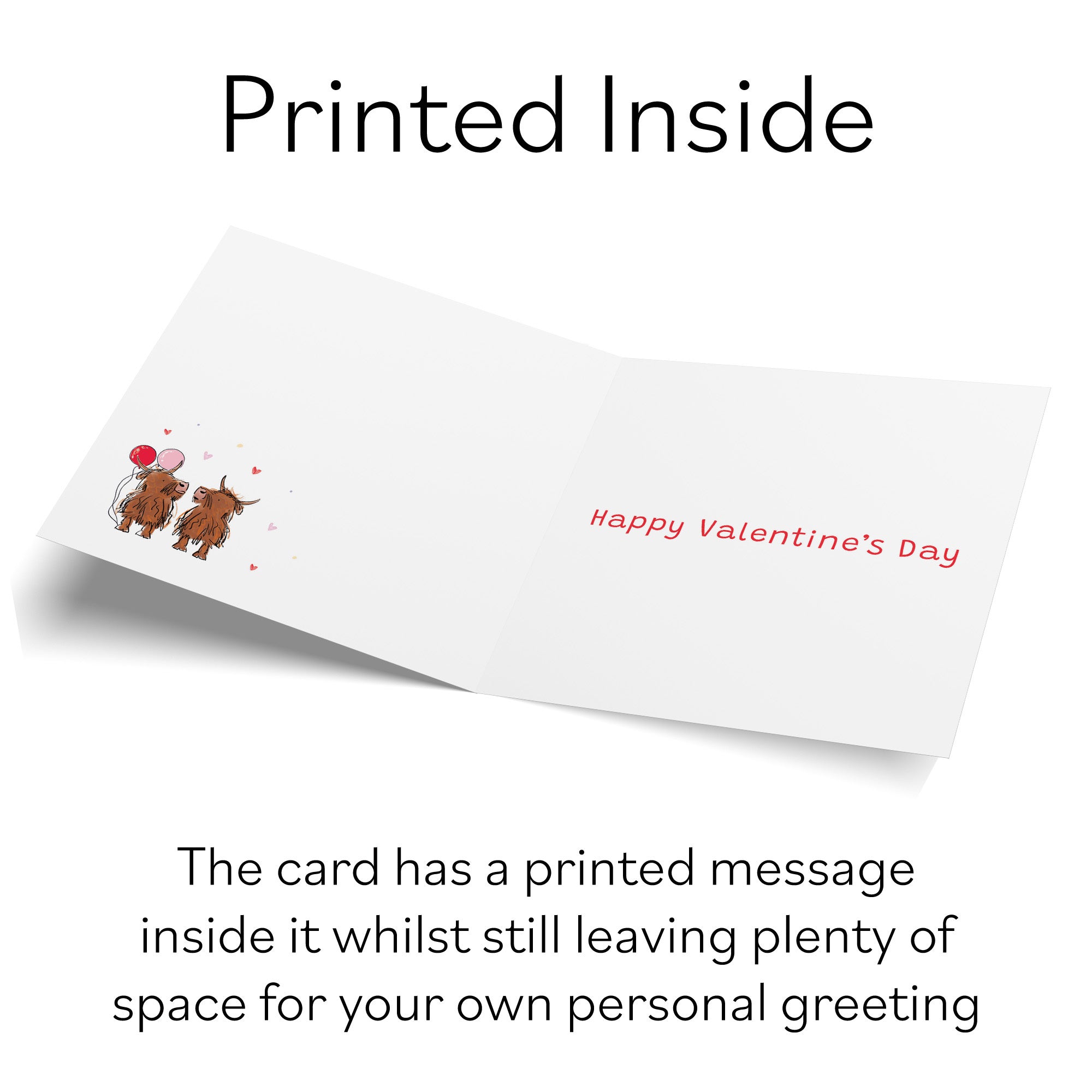 Valentine’s Day Card Highland Cows Animal Party - Default Title (RM00842)