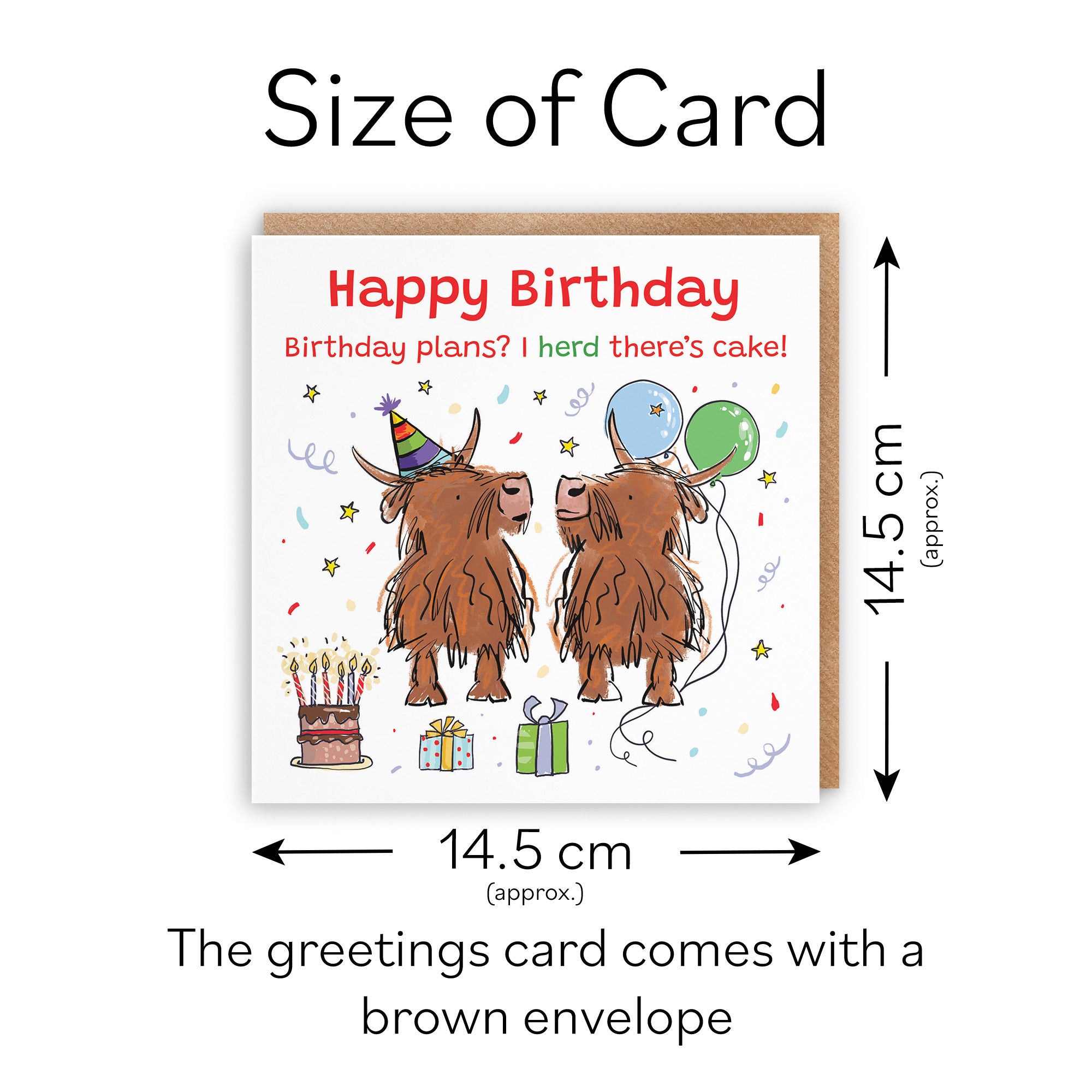 General Birthday Card Highland Cows Animal Party - Default Title (RM00844)