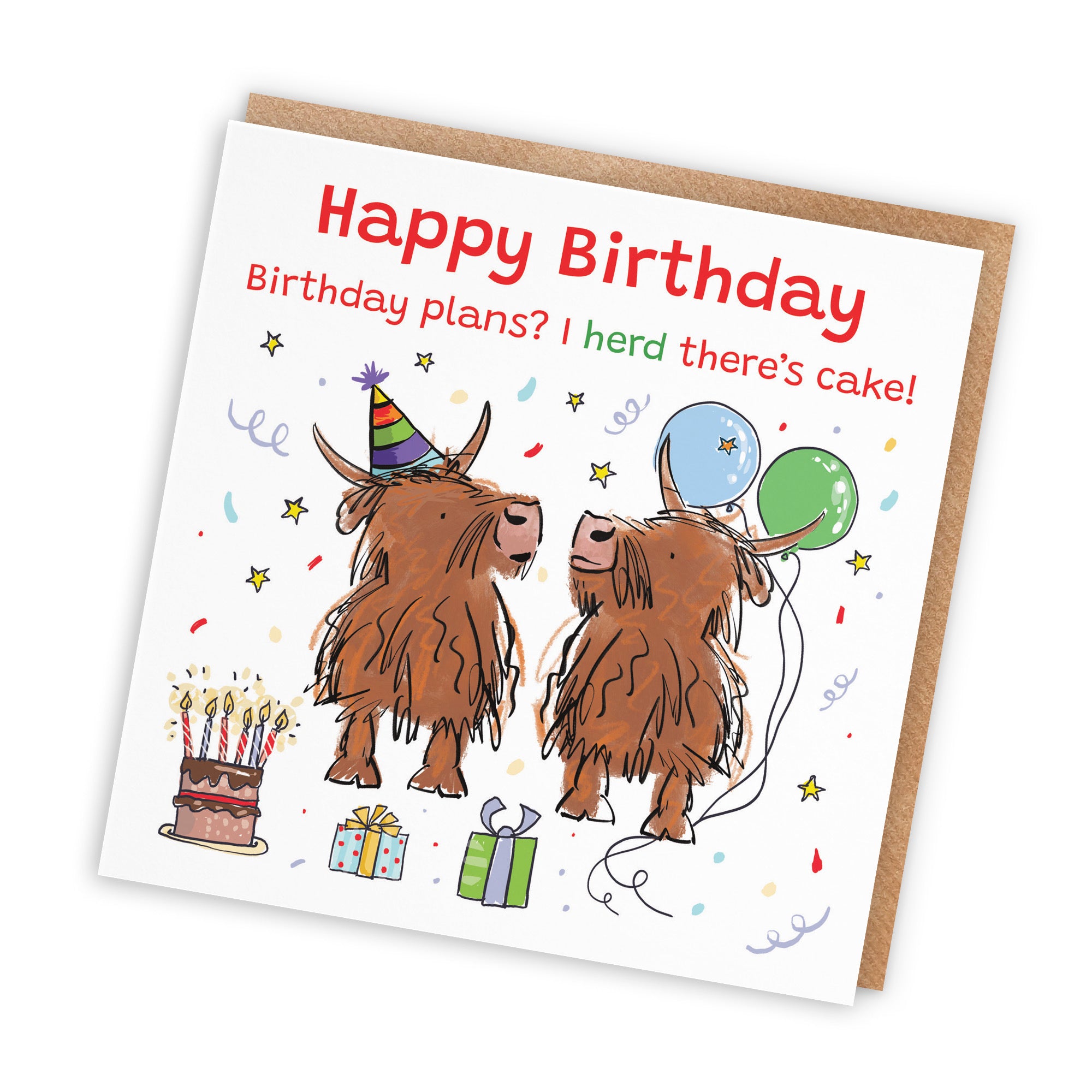 General Birthday Card Highland Cows Animal Party - Default Title (RM00844)