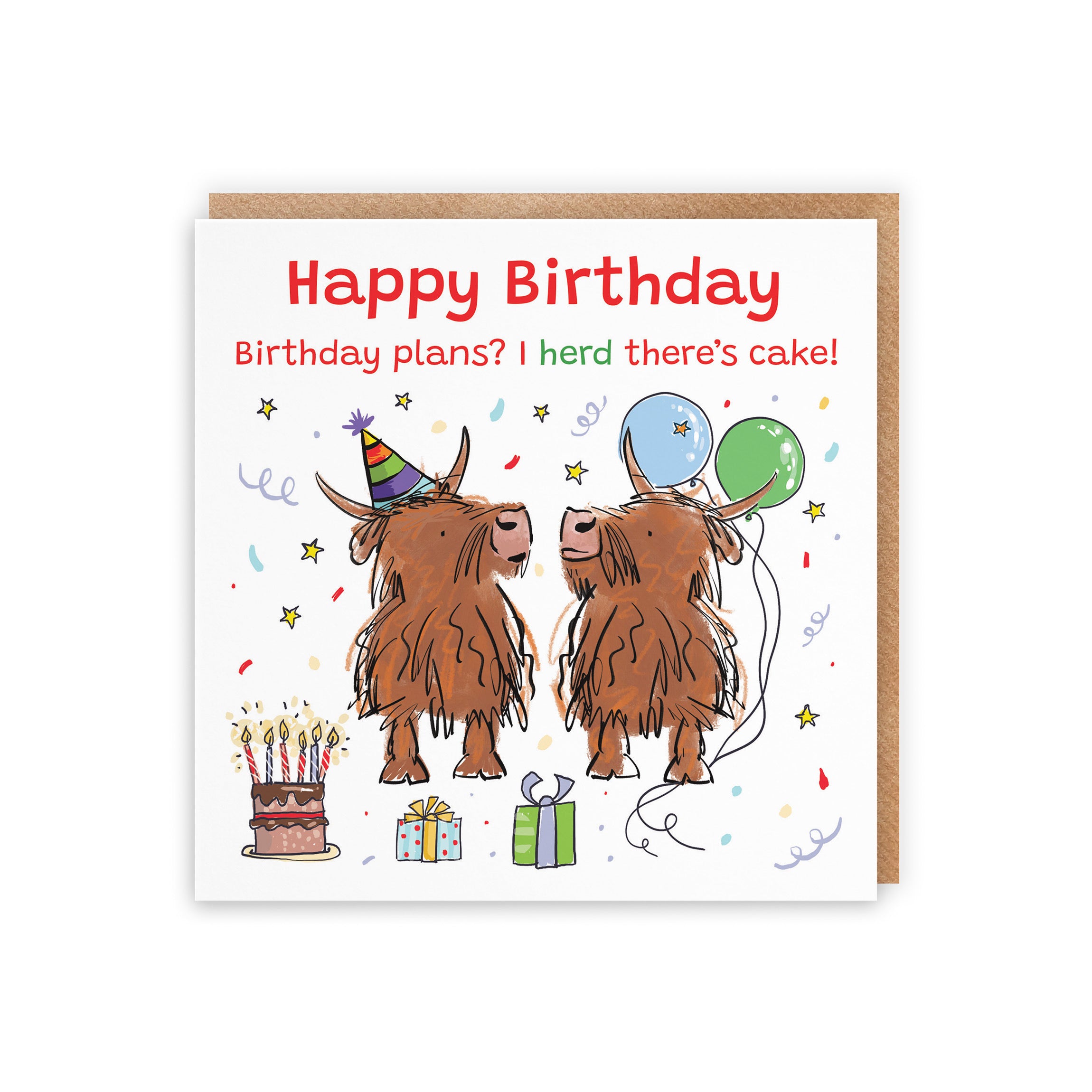General Birthday Card Highland Cows Animal Party - Default Title (RM00844)