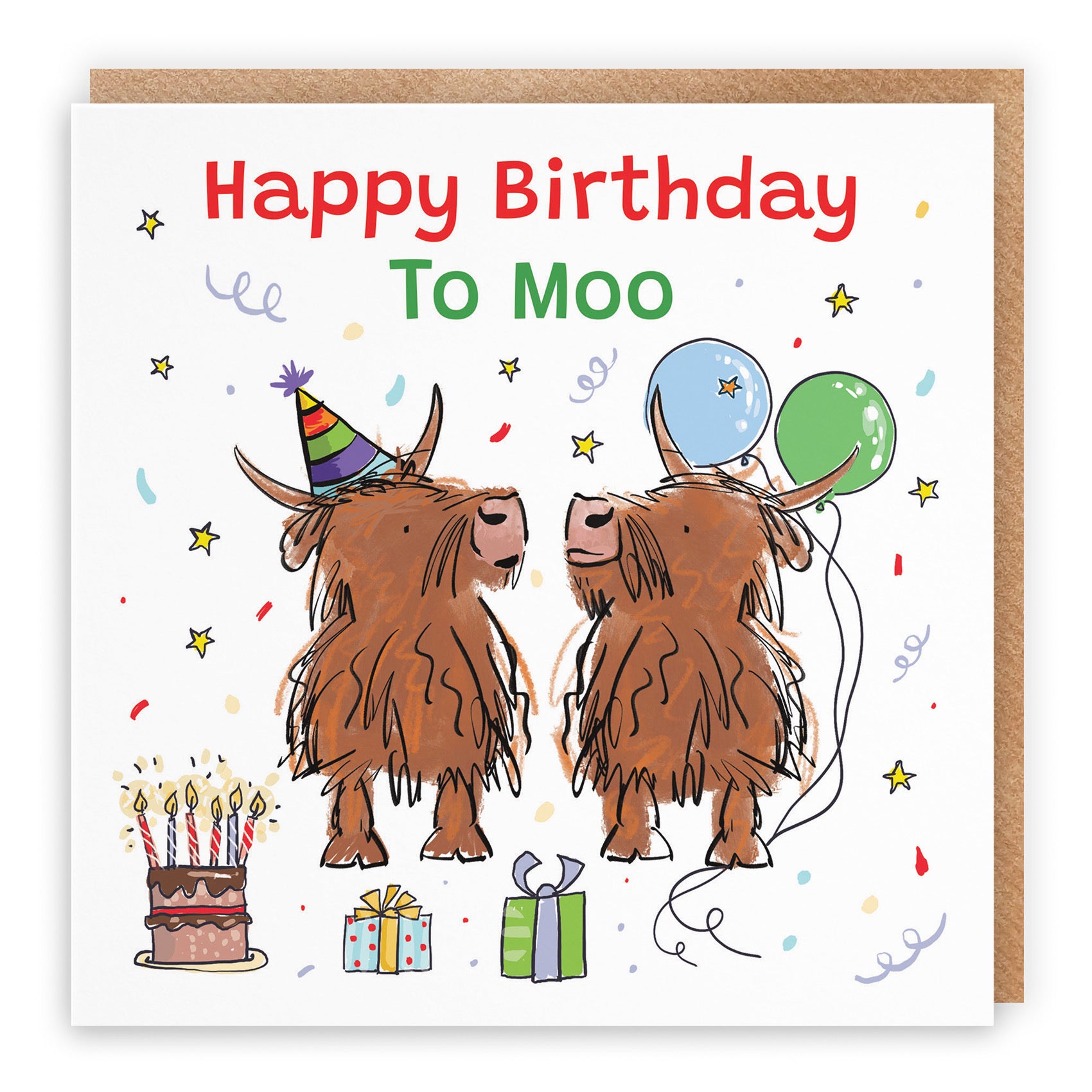 General Birthday Card Highland Cows To Moo Animal Party - Default Title (RM00845)