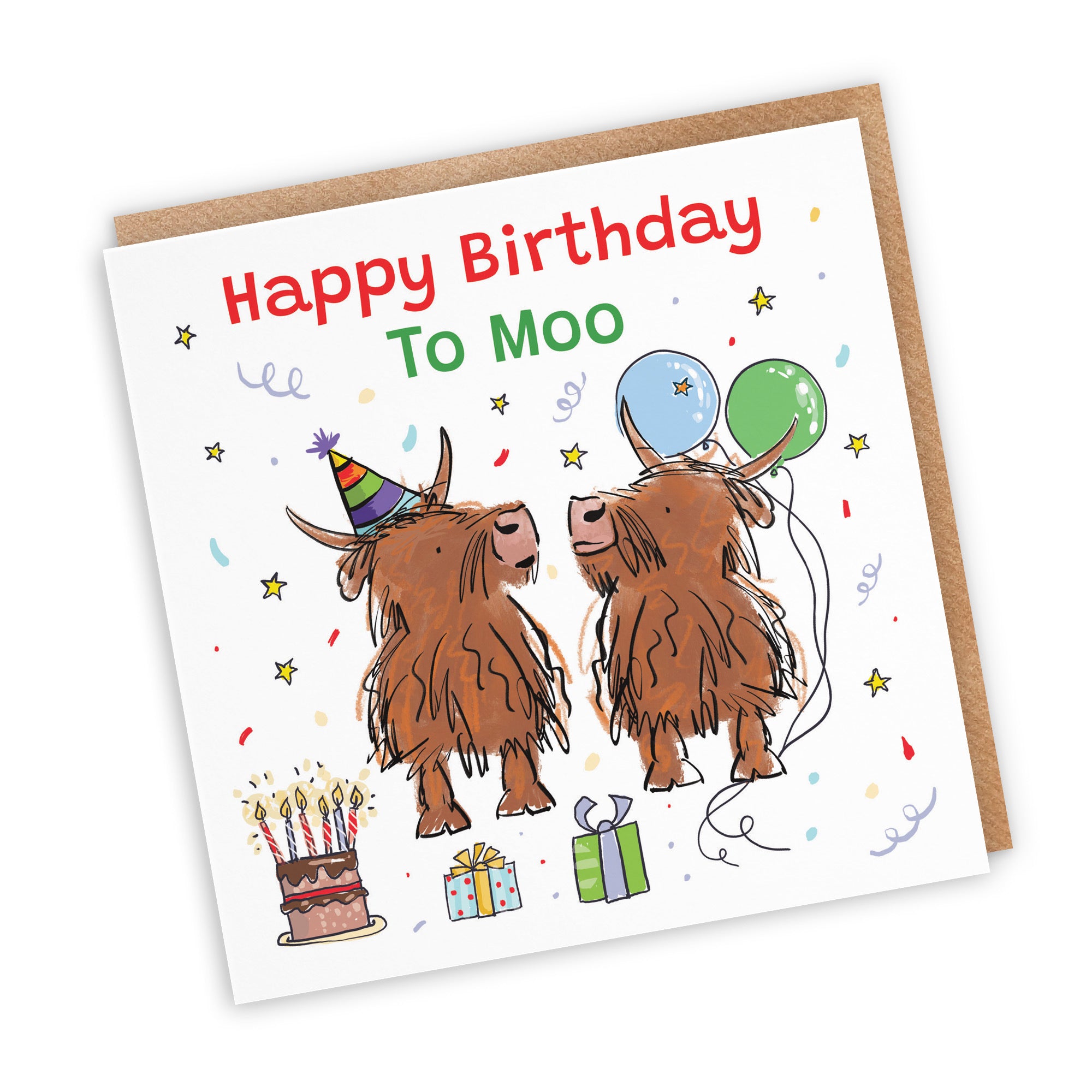 General Birthday Card Highland Cows To Moo Animal Party - Default Title (RM00845)