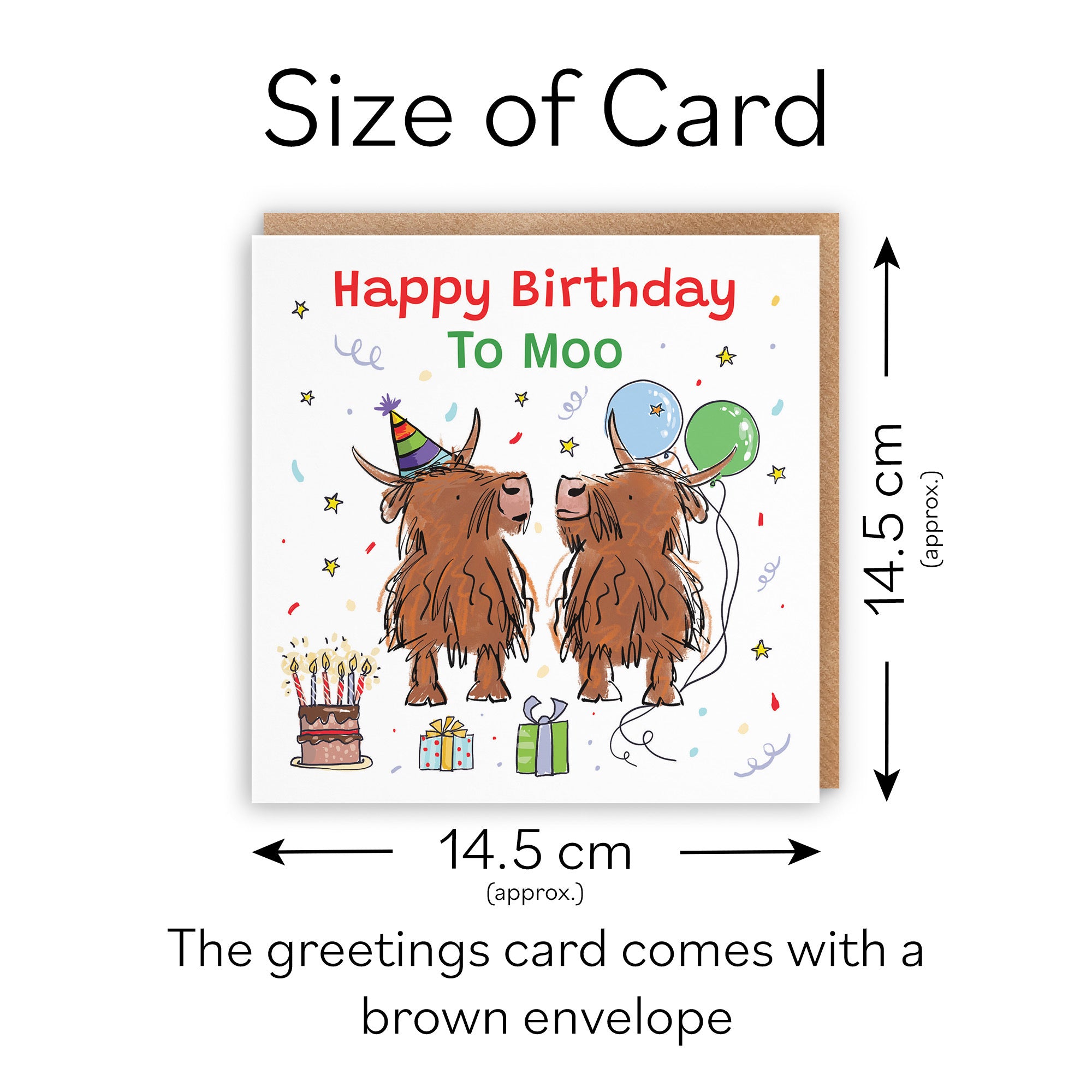General Birthday Card Highland Cows To Moo Animal Party - Default Title (RM00845)