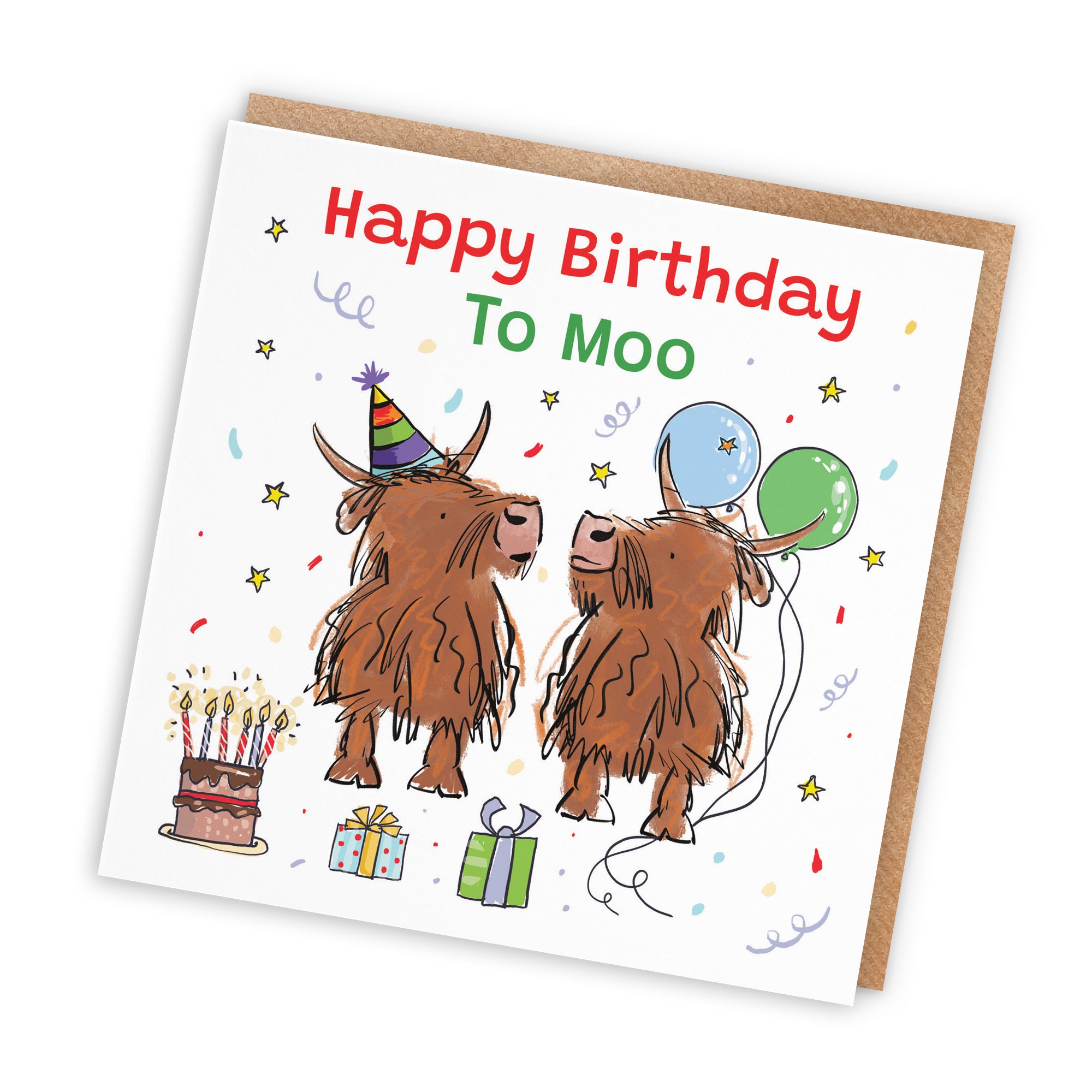General Birthday Card Highland Cows To Moo Animal Party - Default Title (RM00845)