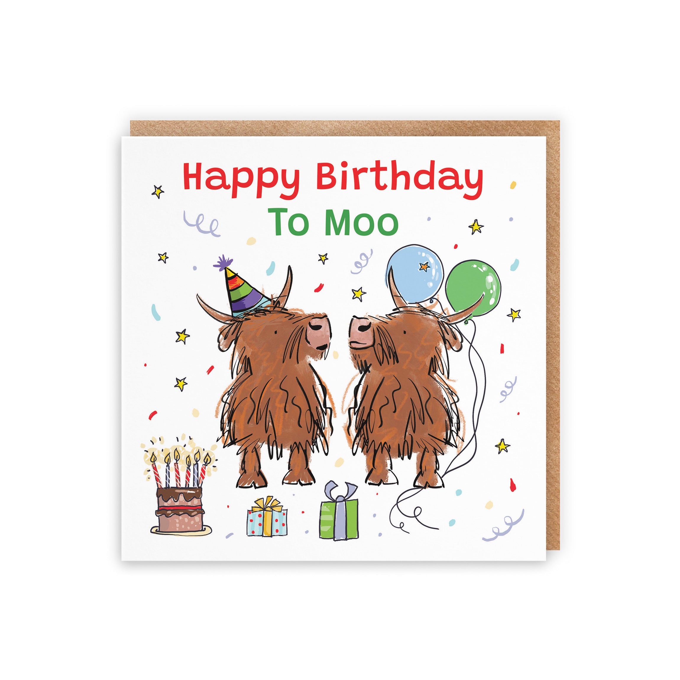 General Birthday Card Highland Cows To Moo Animal Party - Default Title (RM00845)