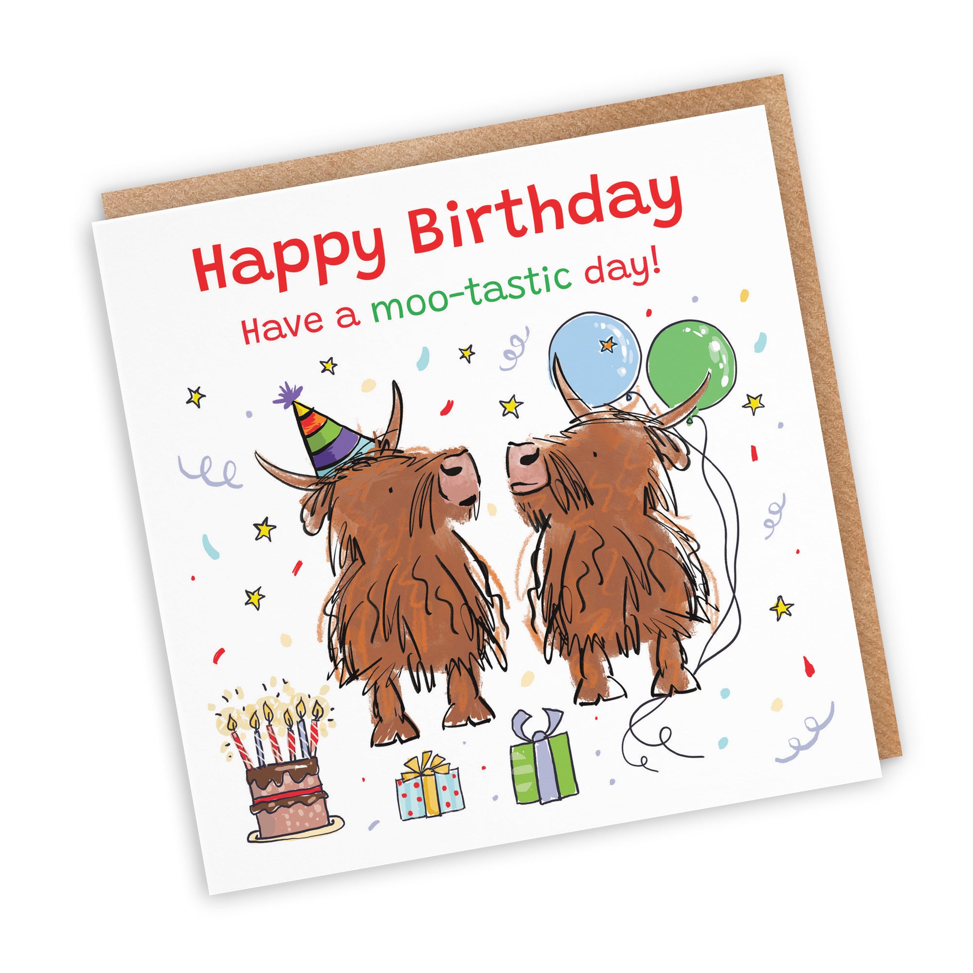 General Birthday Card Highland Cows Moo-tastic Day Animal Party - Default Title (RM00846)