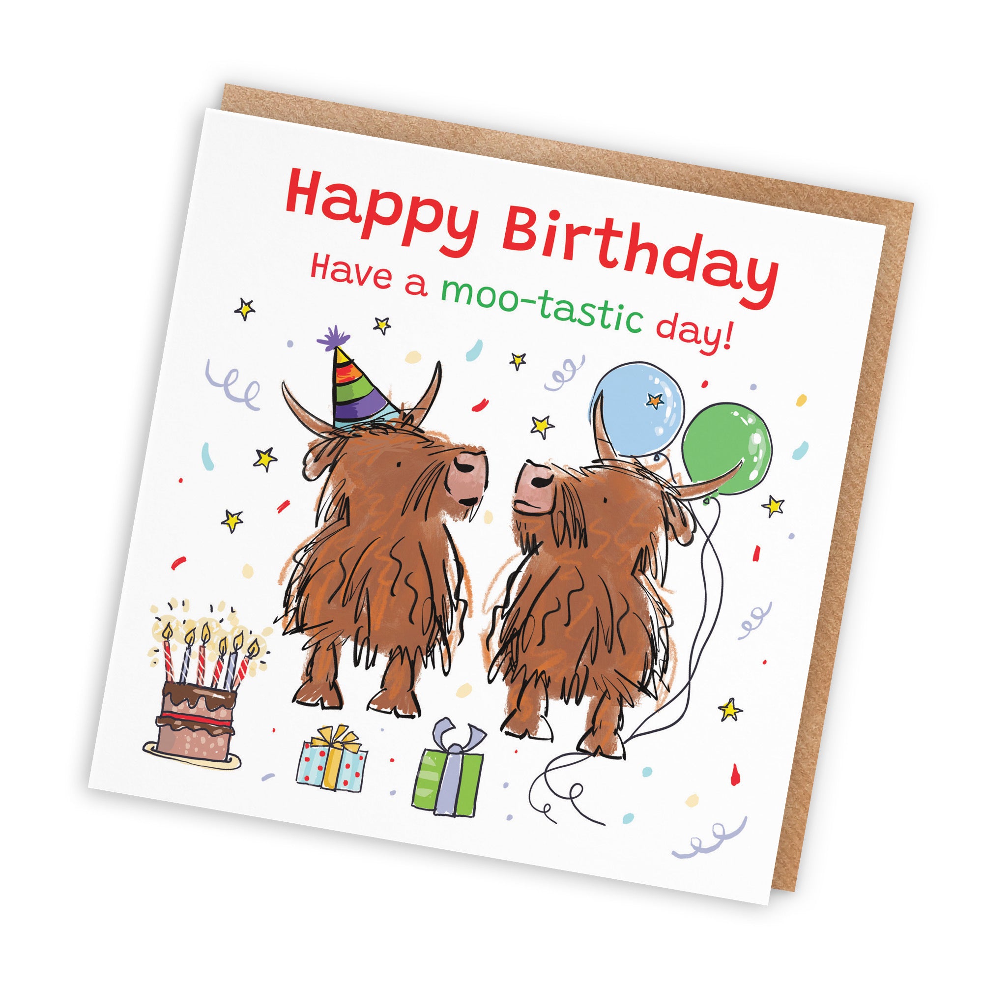 General Birthday Card Highland Cows Moo-tastic Day Animal Party - Default Title (RM00846)