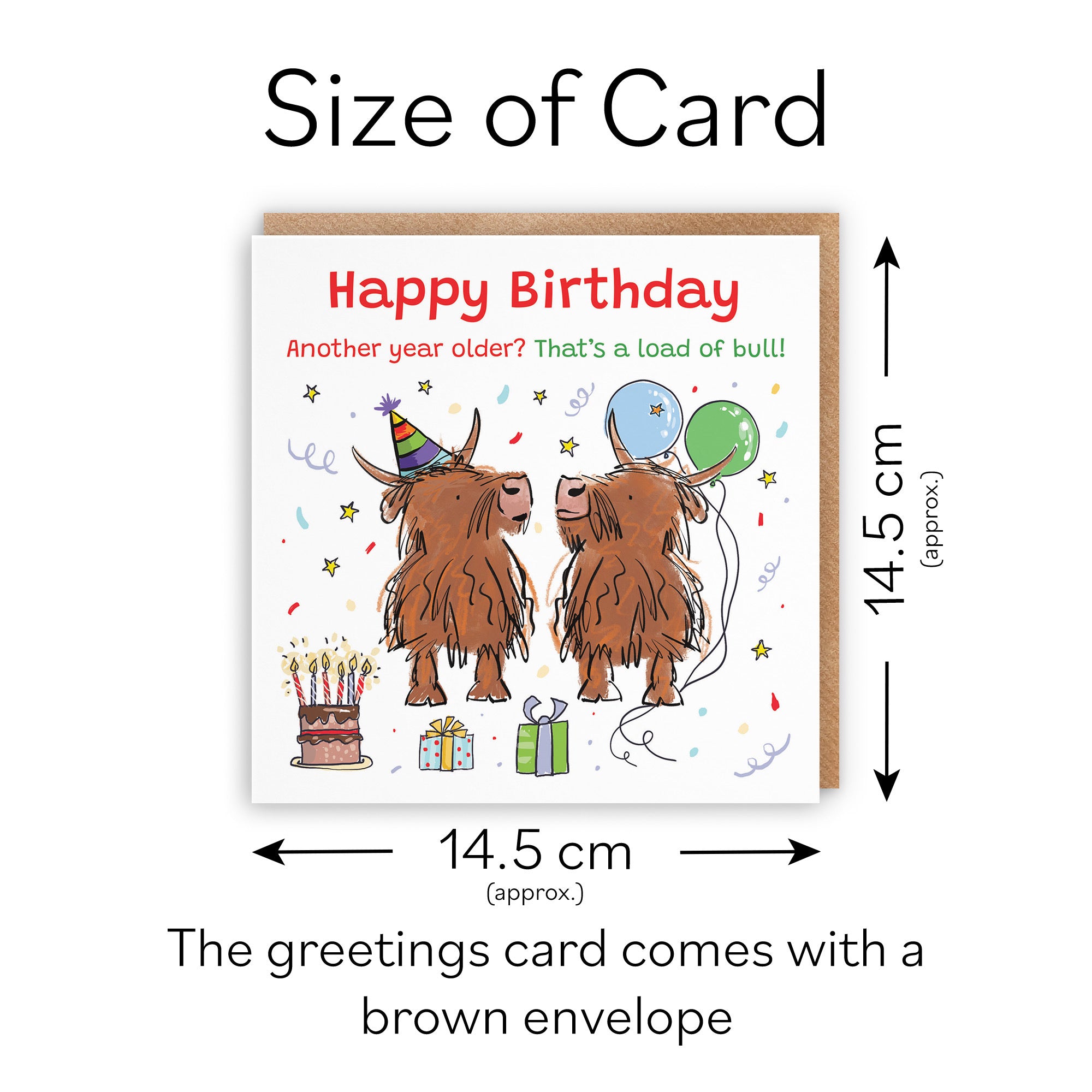 Adults Birthday Card Highland Cows Animal Party - Default Title (RM00847)
