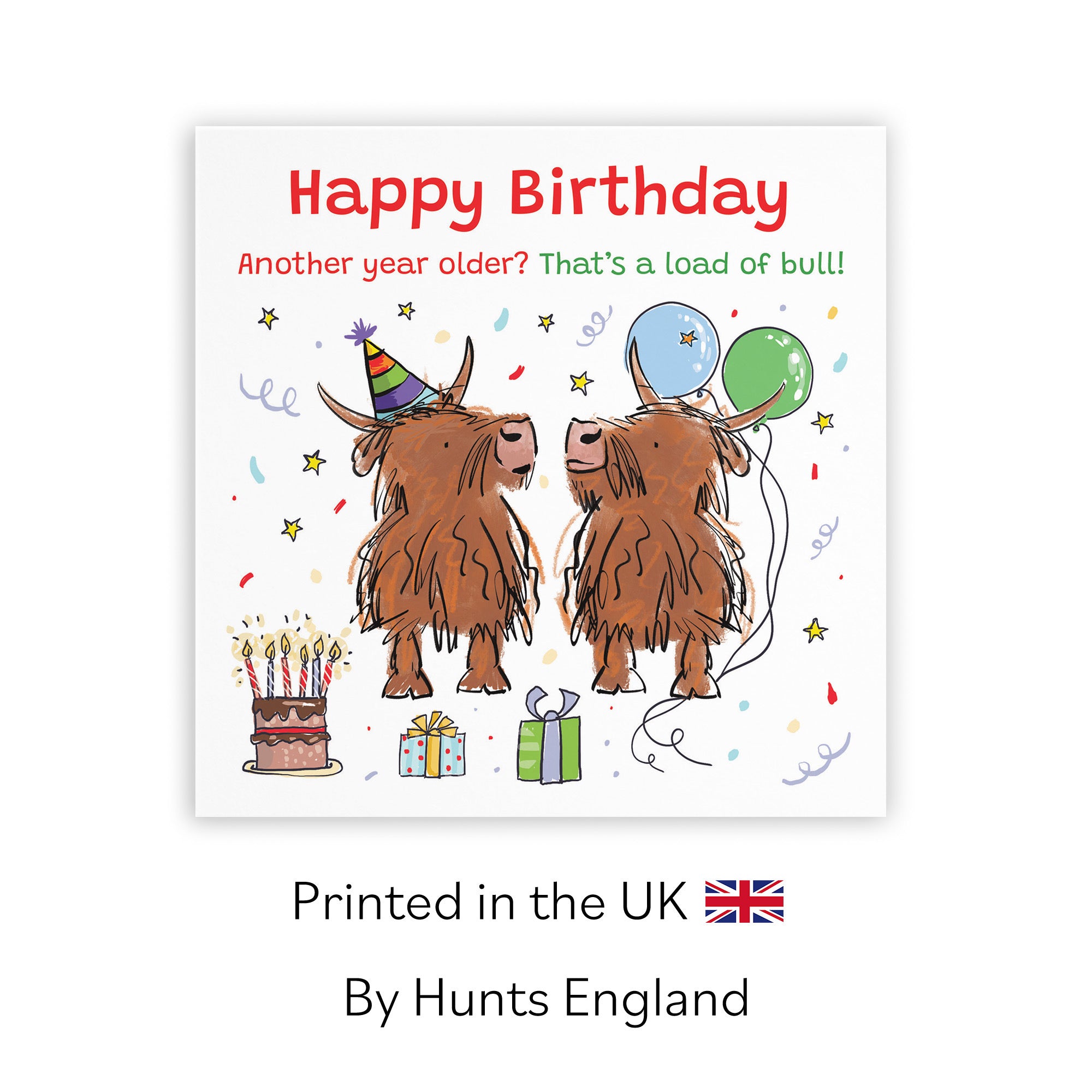 Adults Birthday Card Highland Cows Animal Party - Default Title (RM00847)