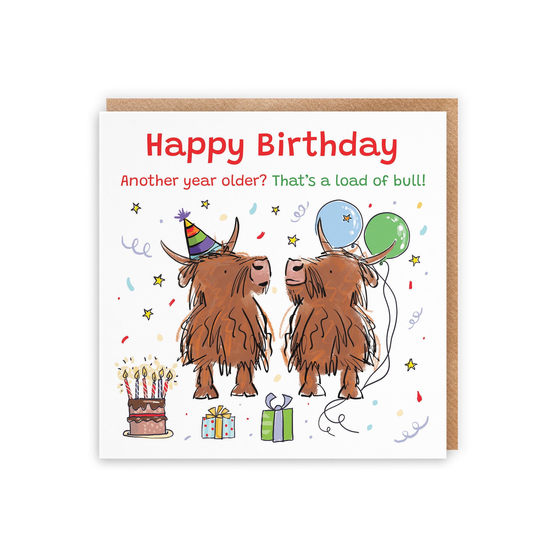 Adults Birthday Card Highland Cows Animal Party - Default Title (RM00847)