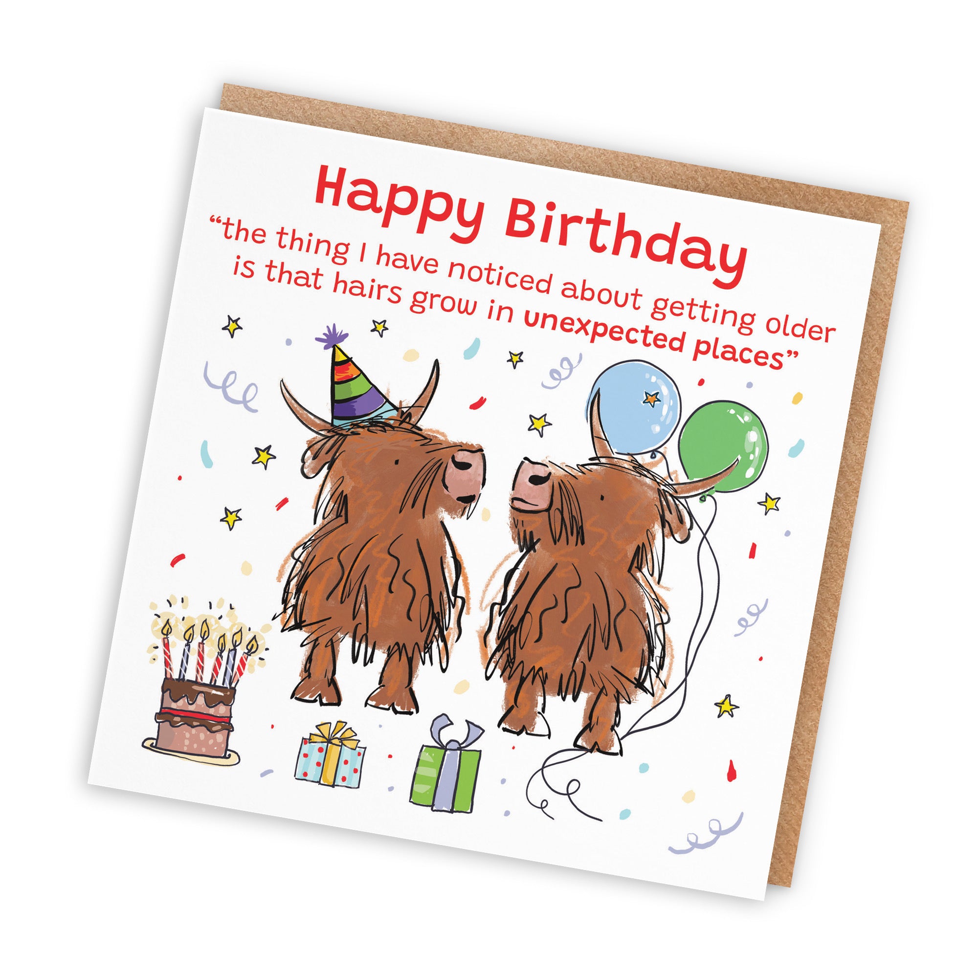 Adults Birthday Card Highland Cows Hairs Grow Animal Party - Default Title (RM00848)