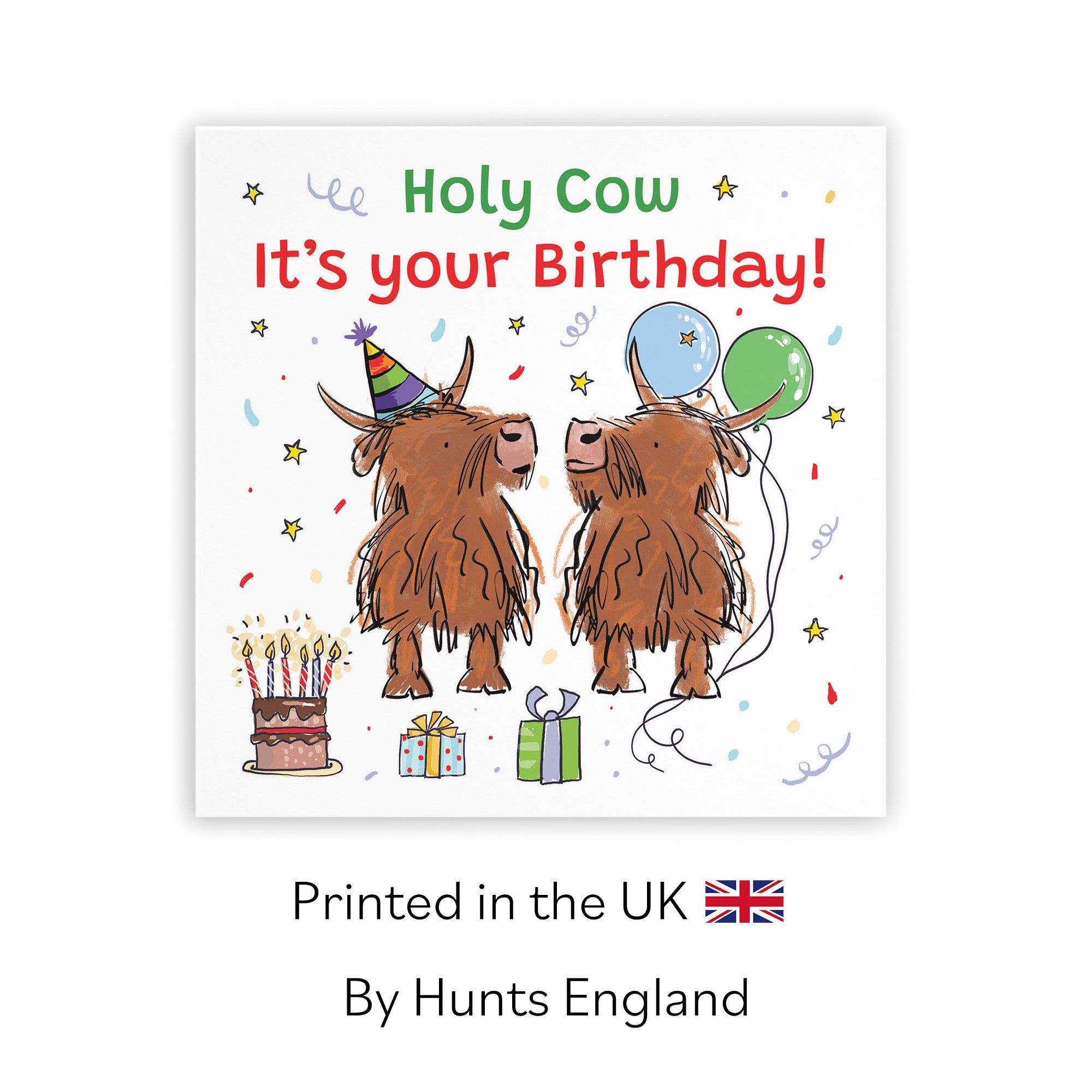 Adults Birthday Card Highland Cows Holy Cow Animal Party - Default Title (RM00849)