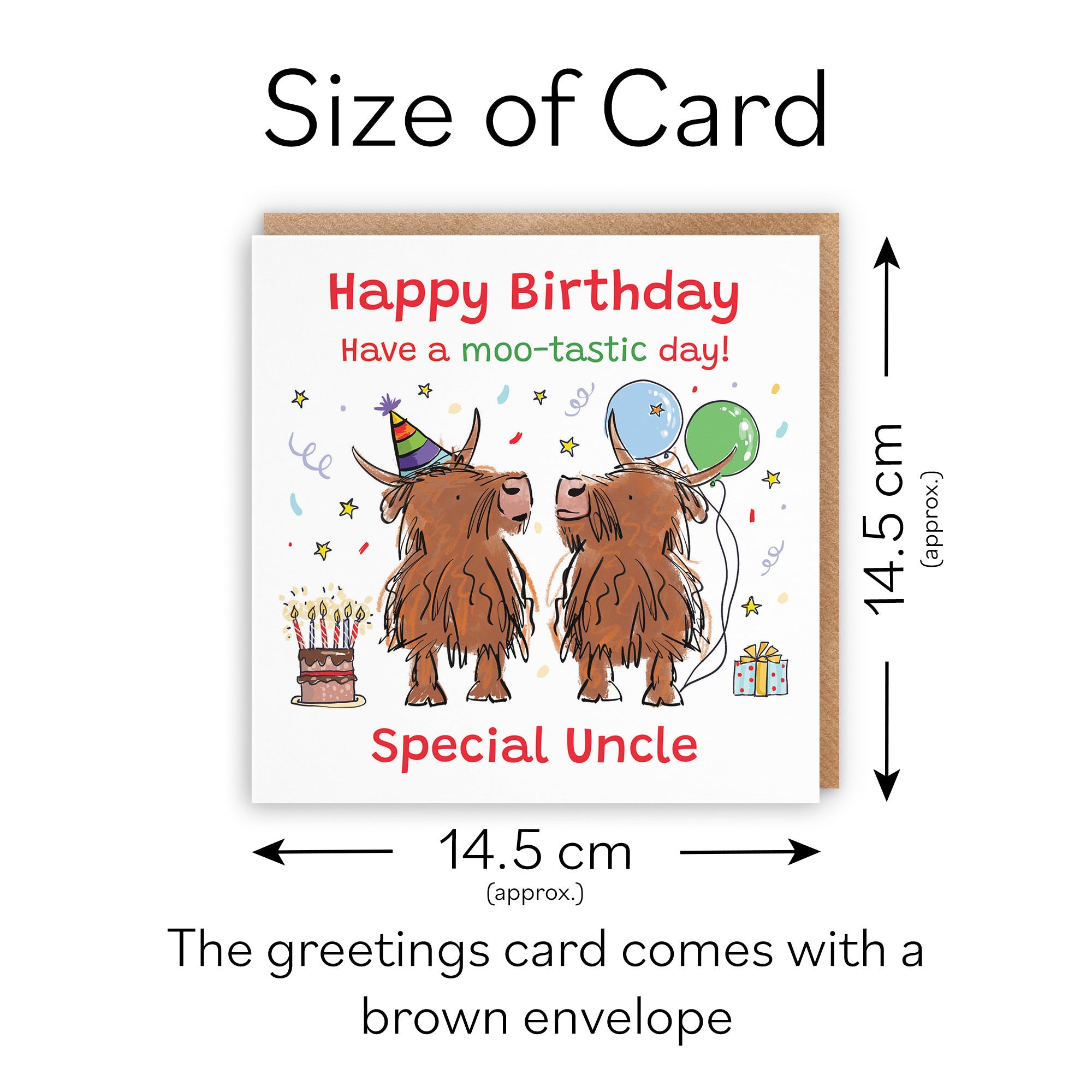 Uncle Birthday Card Highland Cows Animal Party - Default Title (RM00860)