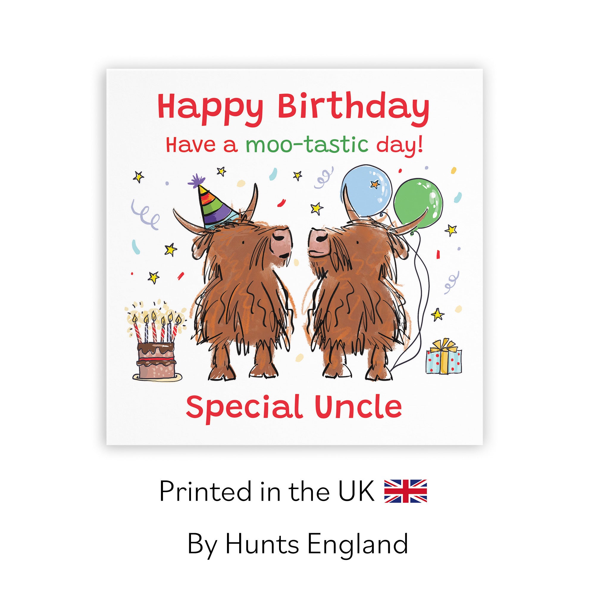 Uncle Birthday Card Highland Cows Animal Party - Default Title (RM00860)