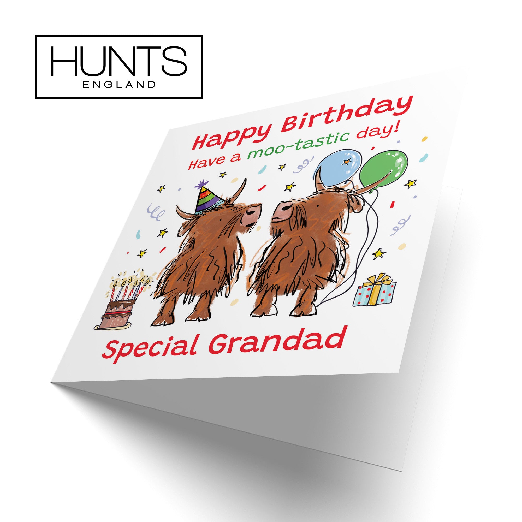 Grandad Birthday Card Highland Cows Animal Party - Default Title (RM00863)