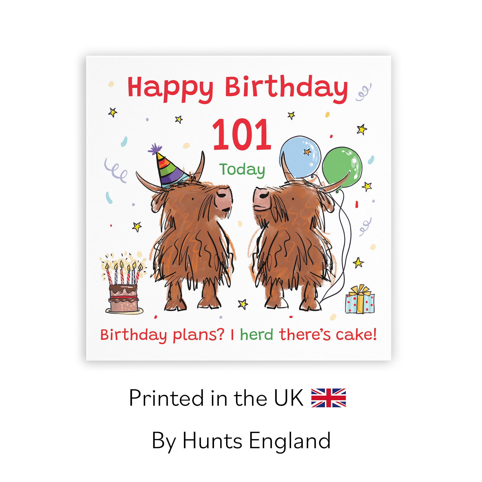101st Birthday Card Highland Cows Animal Party - Default Title (RM00874)