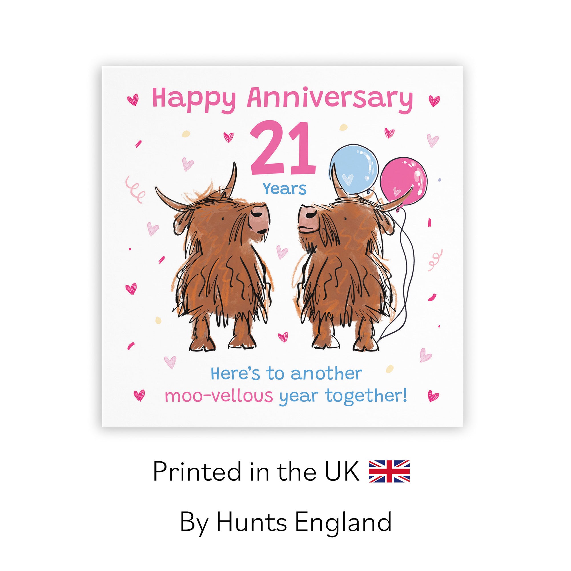 21st Anniversary Card Highland Cows Animal Party - Default Title (RM00878)