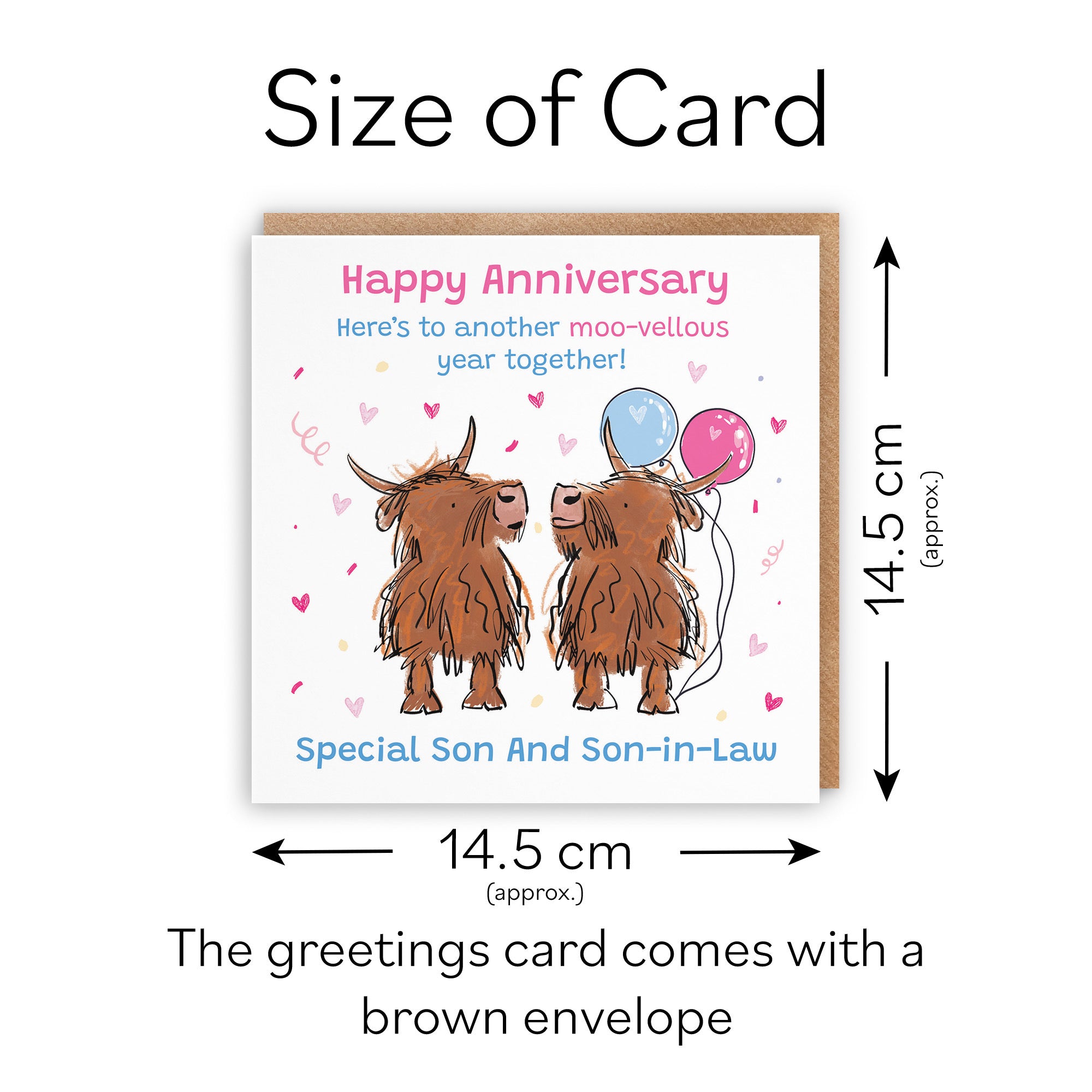 Son And Son-in-Law Anniversary Card Highland Cows Animal Party - Default Title (RM00889)