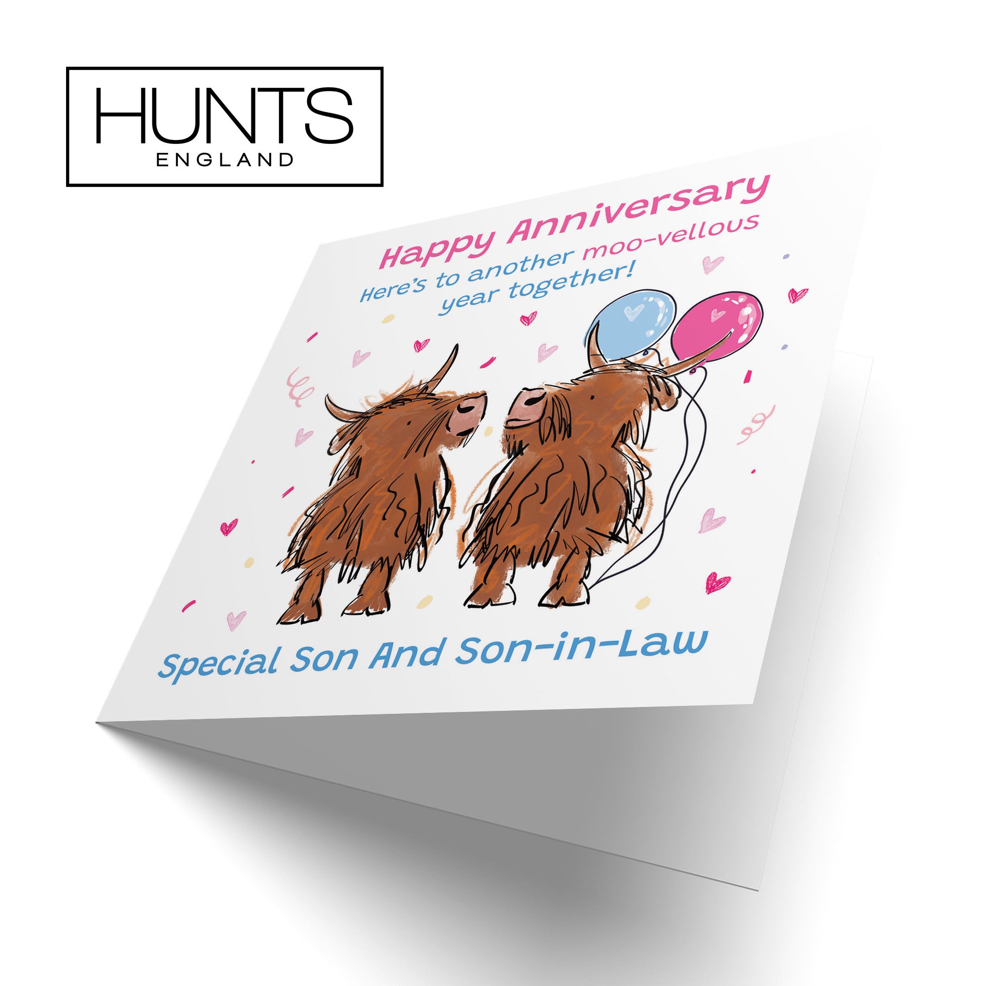 Son And Son-in-Law Anniversary Card Highland Cows Animal Party - Default Title (RM00889)