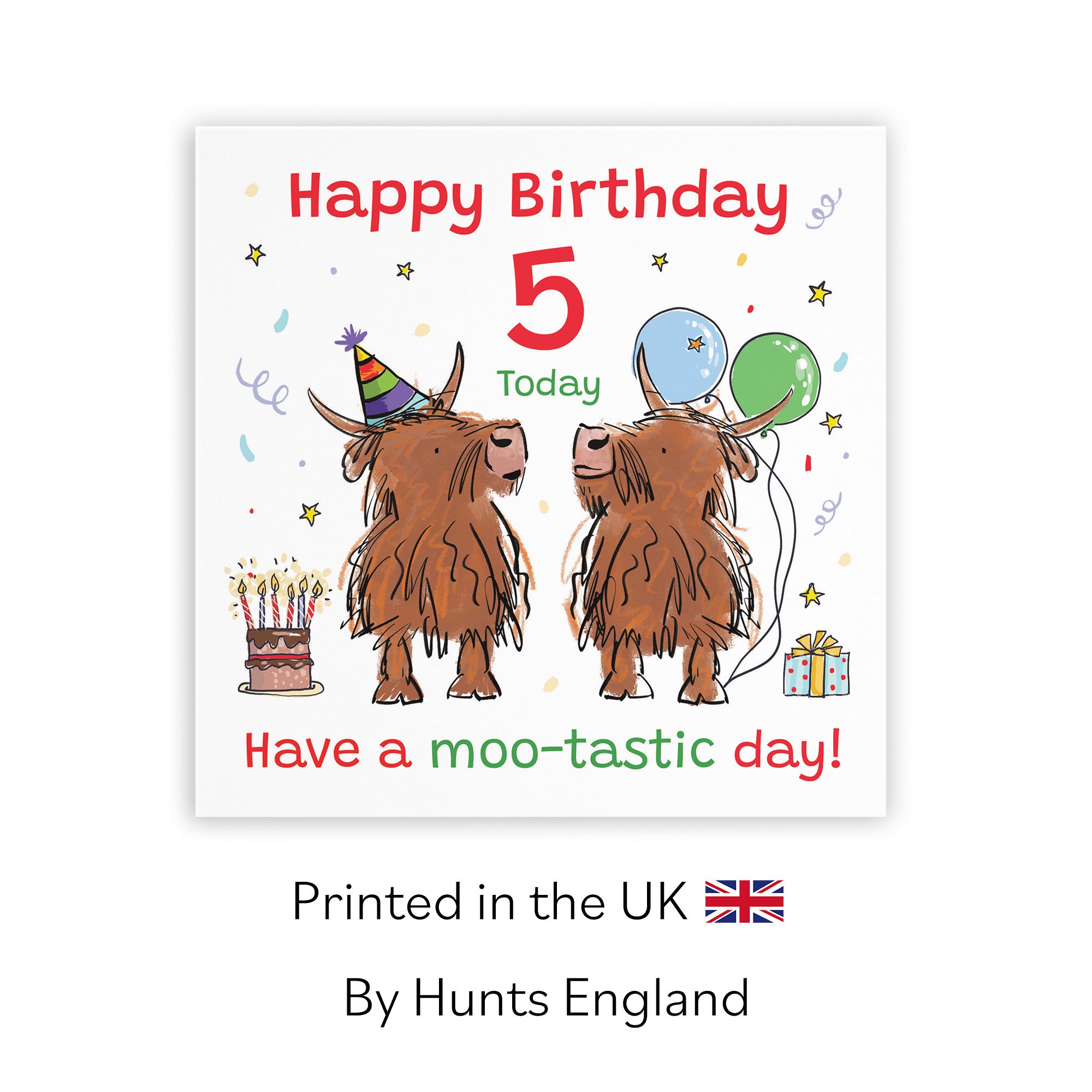 5th Birthday Card Highland Cows Animal Party - Default Title (RM00894)