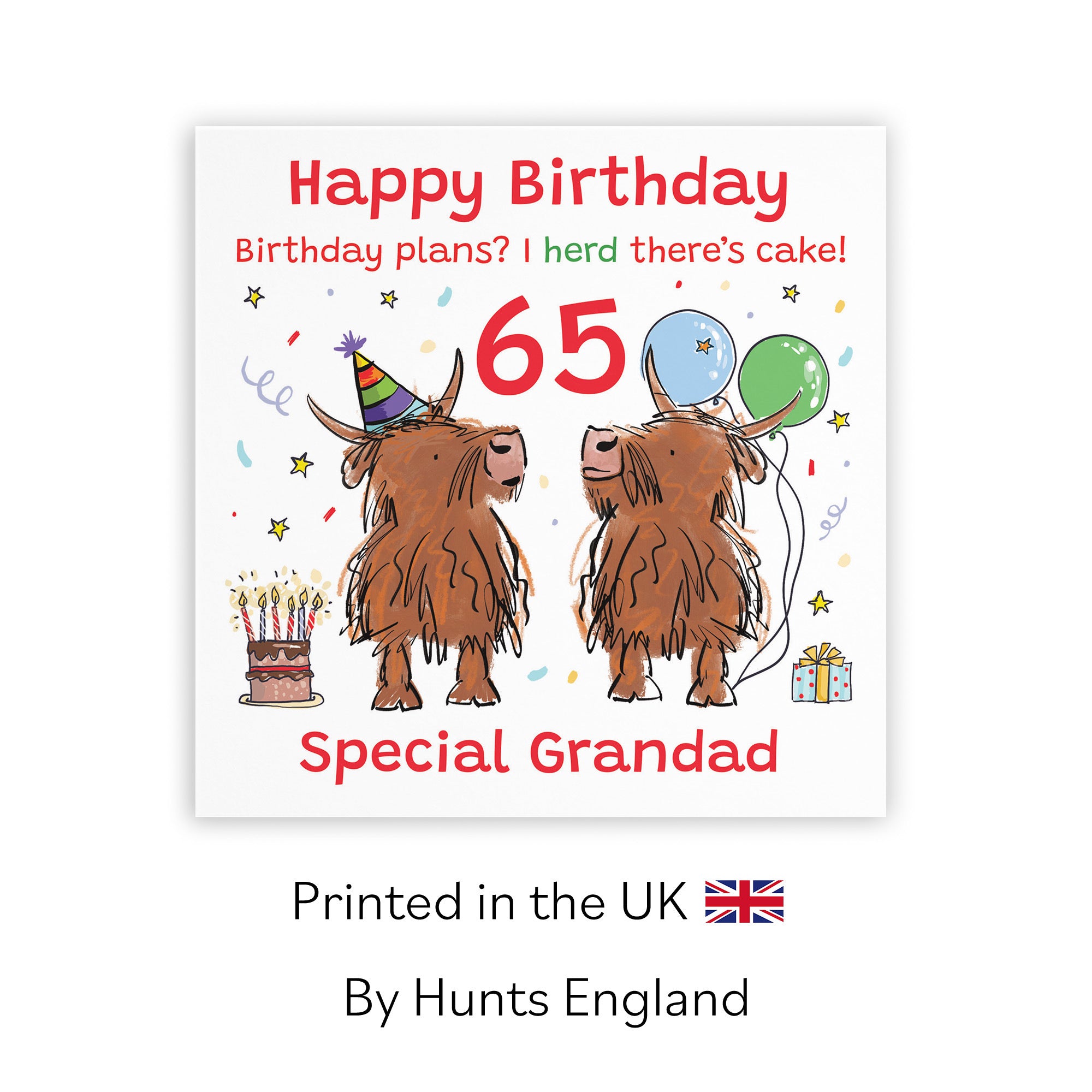 65th Grandad Birthday Card Highland Cows Animal Party - Default Title (RM00903)