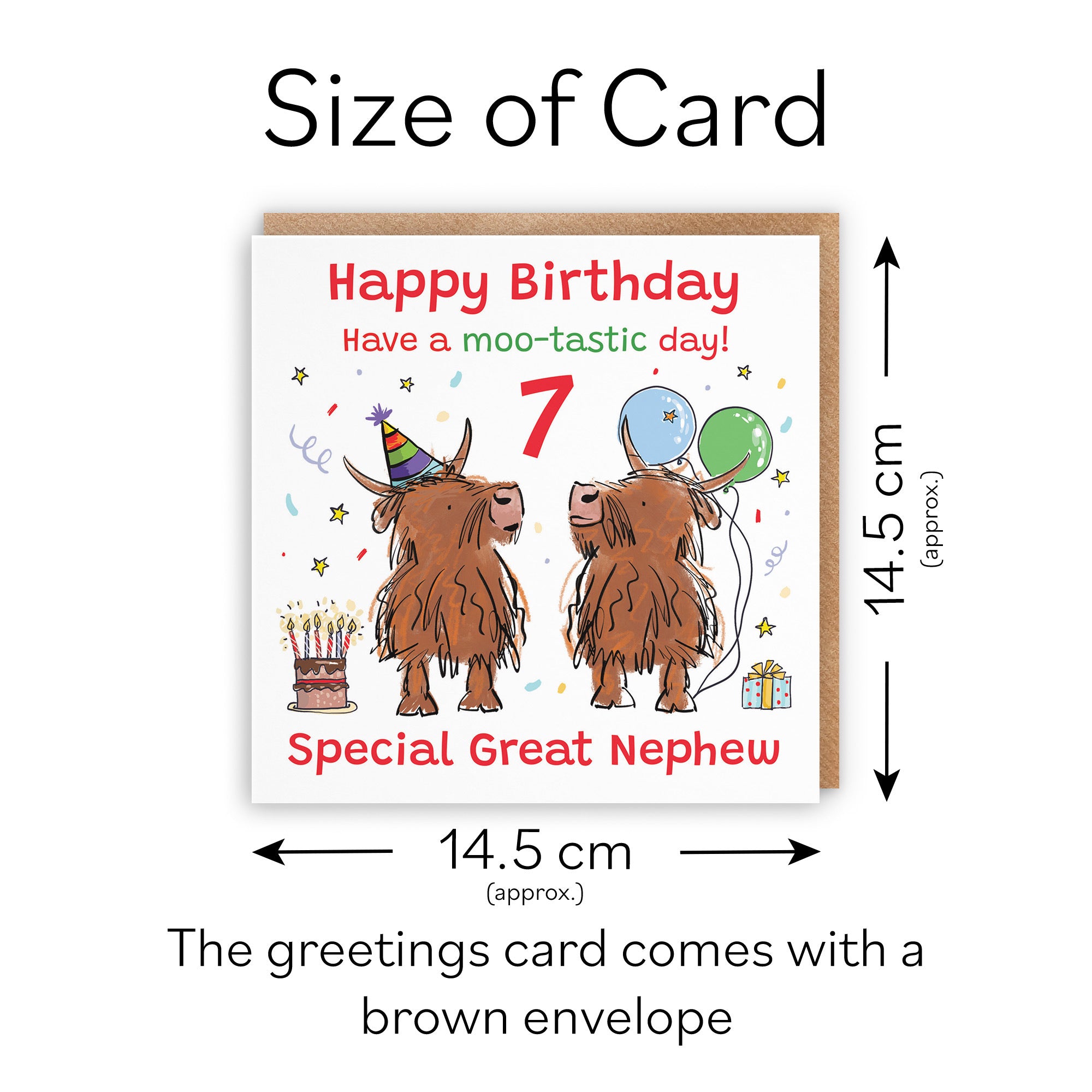 7th Great Nephew Birthday Card Highland Cows Animal Party - Default Title (RM00905)